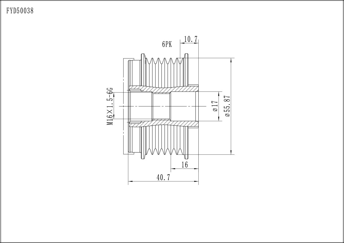 FYD50038 Overrunning Alternator Pulley