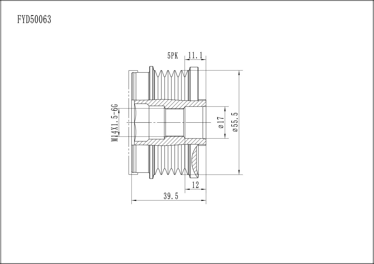 FYD50063 Overrunning Alternator Pulley