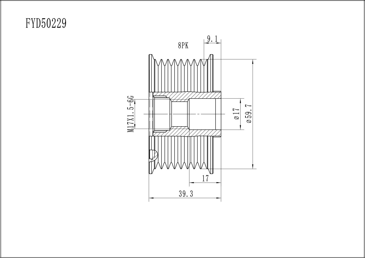 FYD50229 Overrunning Alternator Pulley