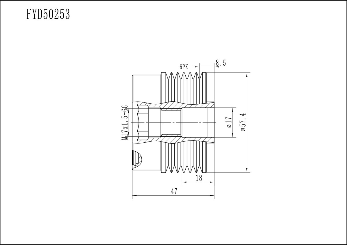 FYD50253 Overrunning Alternator Pulley