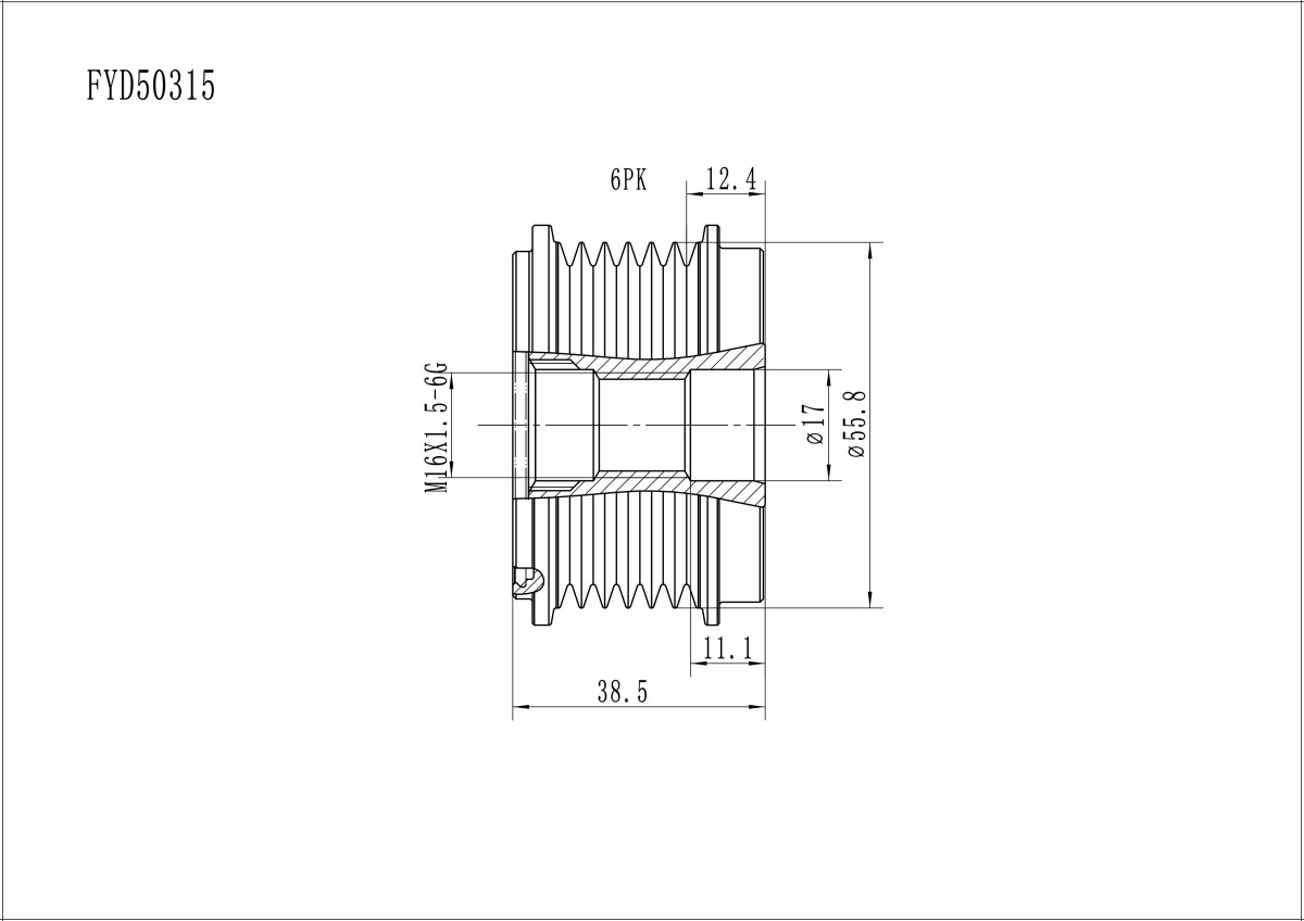 FYD50315 Overrunning Alternator Pulley
