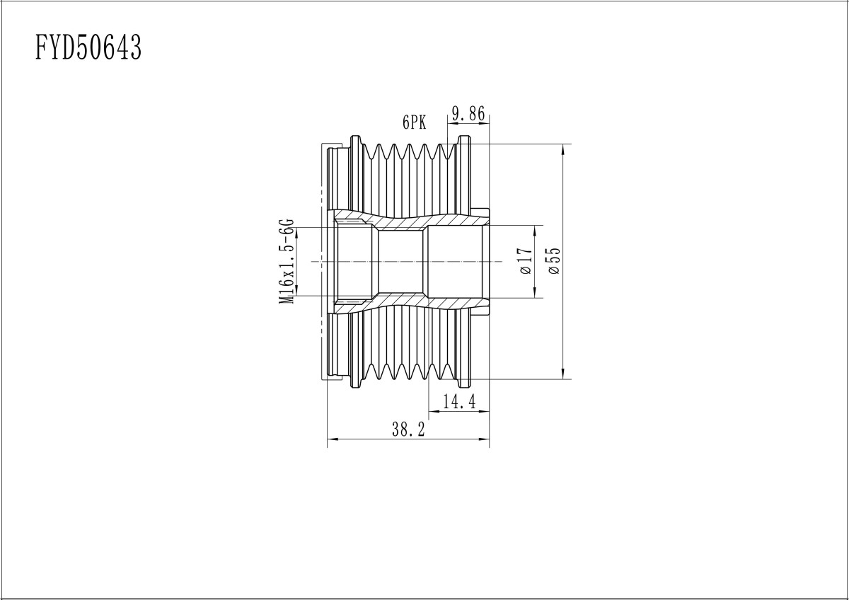FYD50643 Overrunning Alternator Pulley