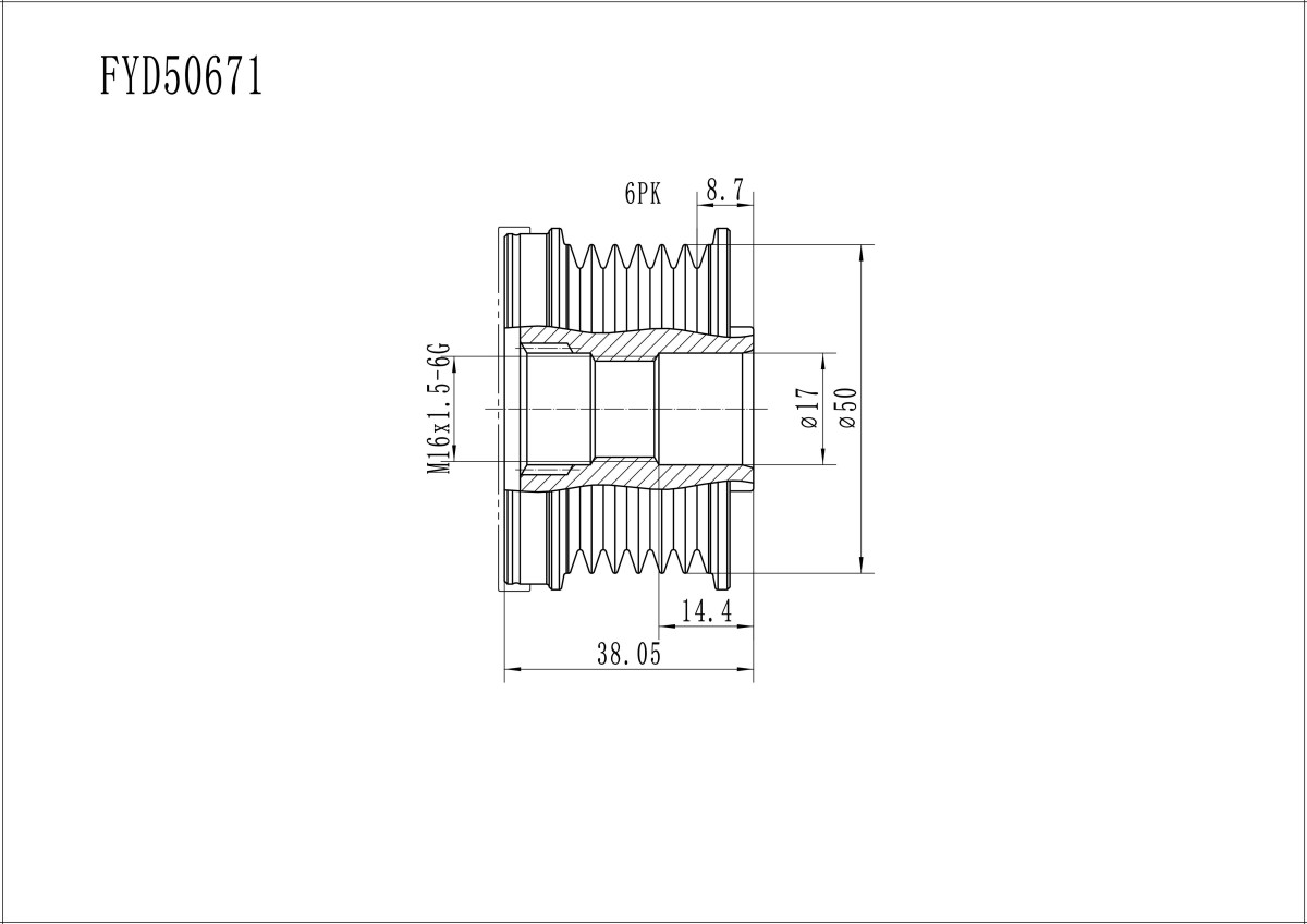 FYD50671 Overrunning Alternator Pulley