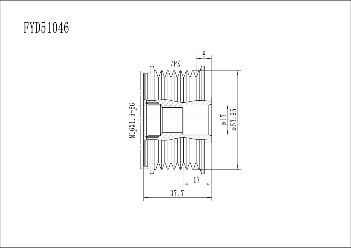 FYD51046 Overrunning Alternator Pulley