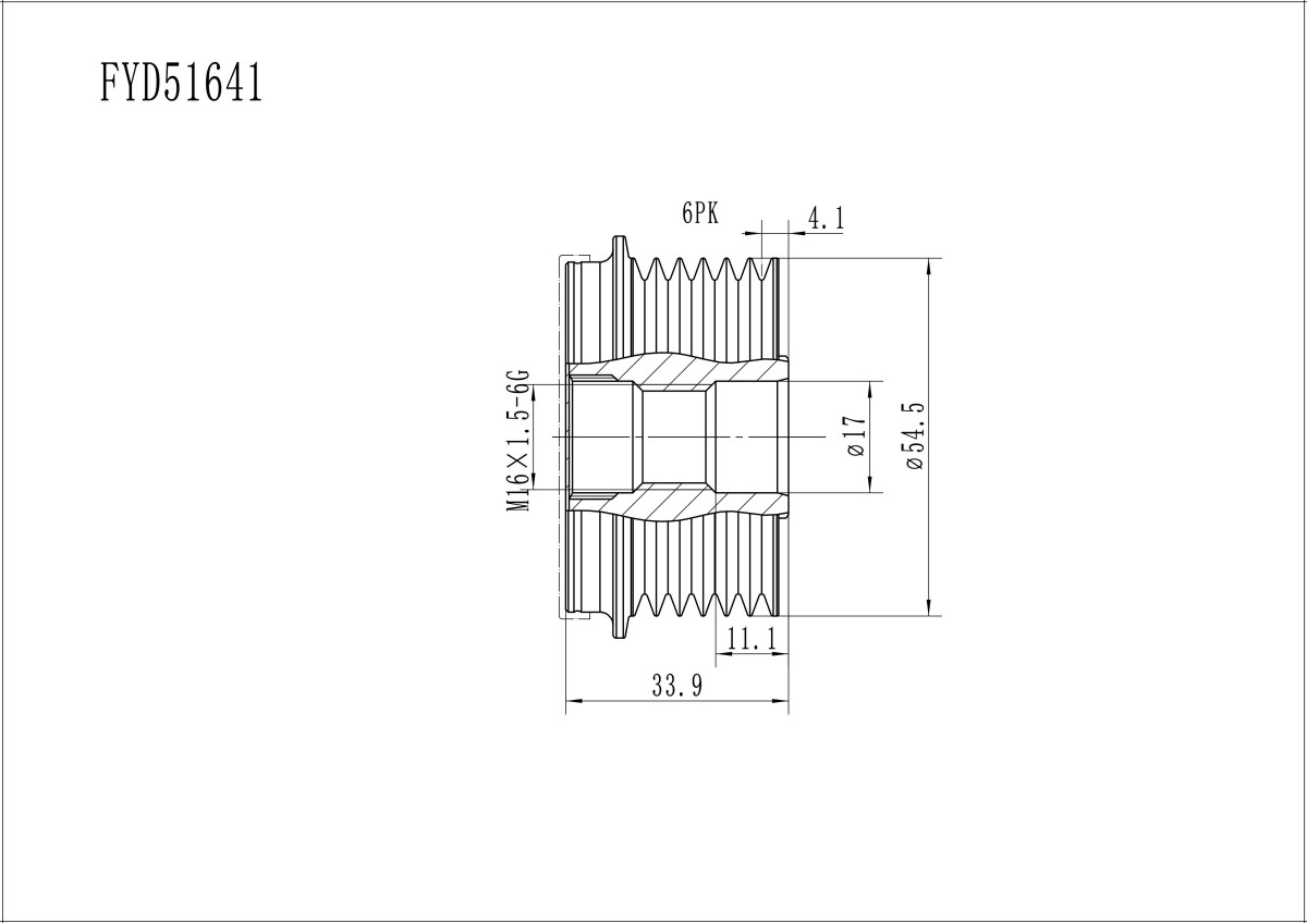 FYD51641 Overrunning Alternator Pulley