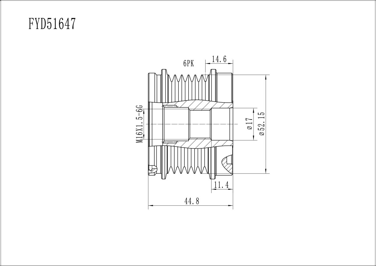 FYD51647 Overrunning Alternator Pulley
