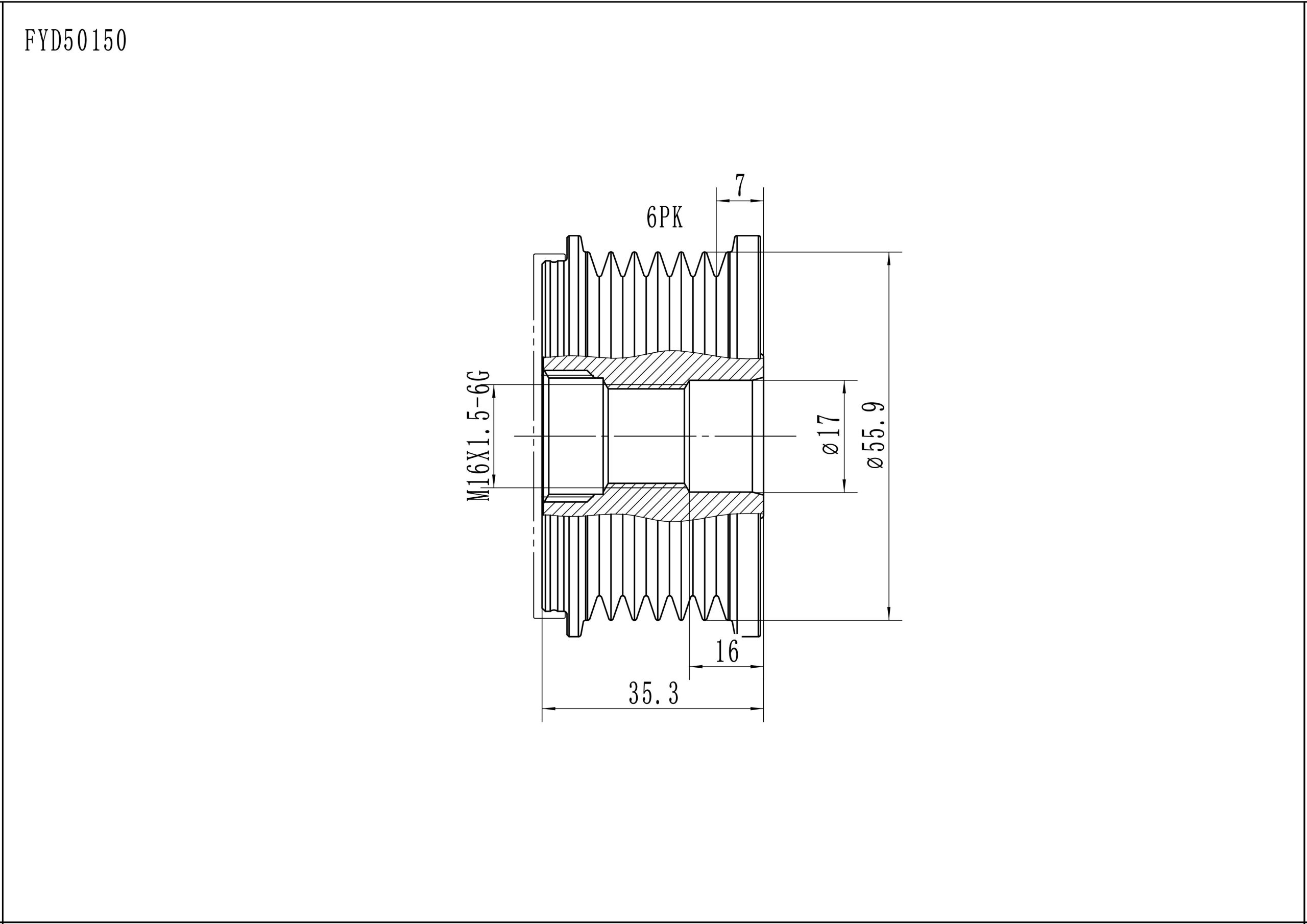 FYD50150 Overrunning Alternator Pulley