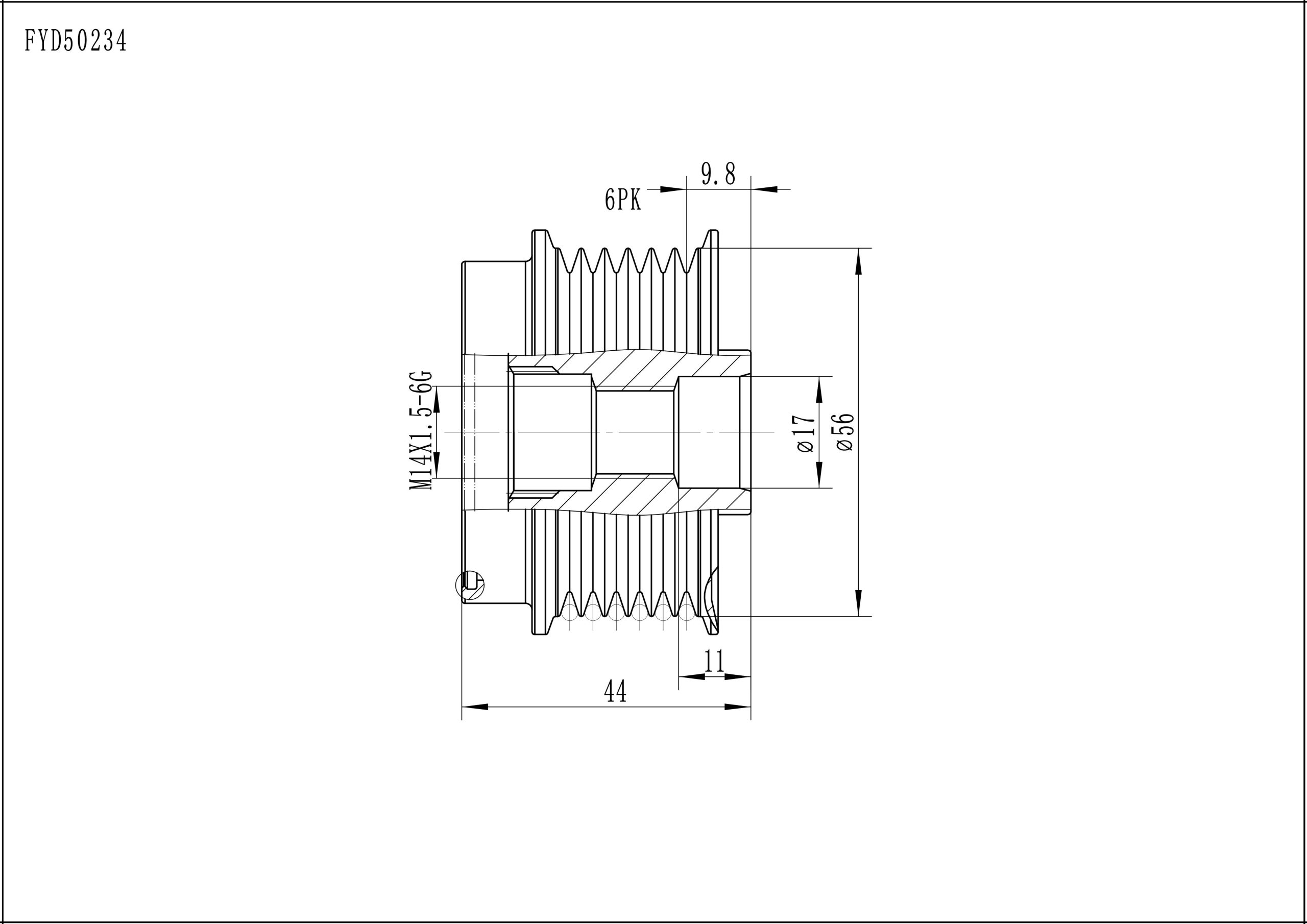FYD50234 Overrunning Alternator Pulley