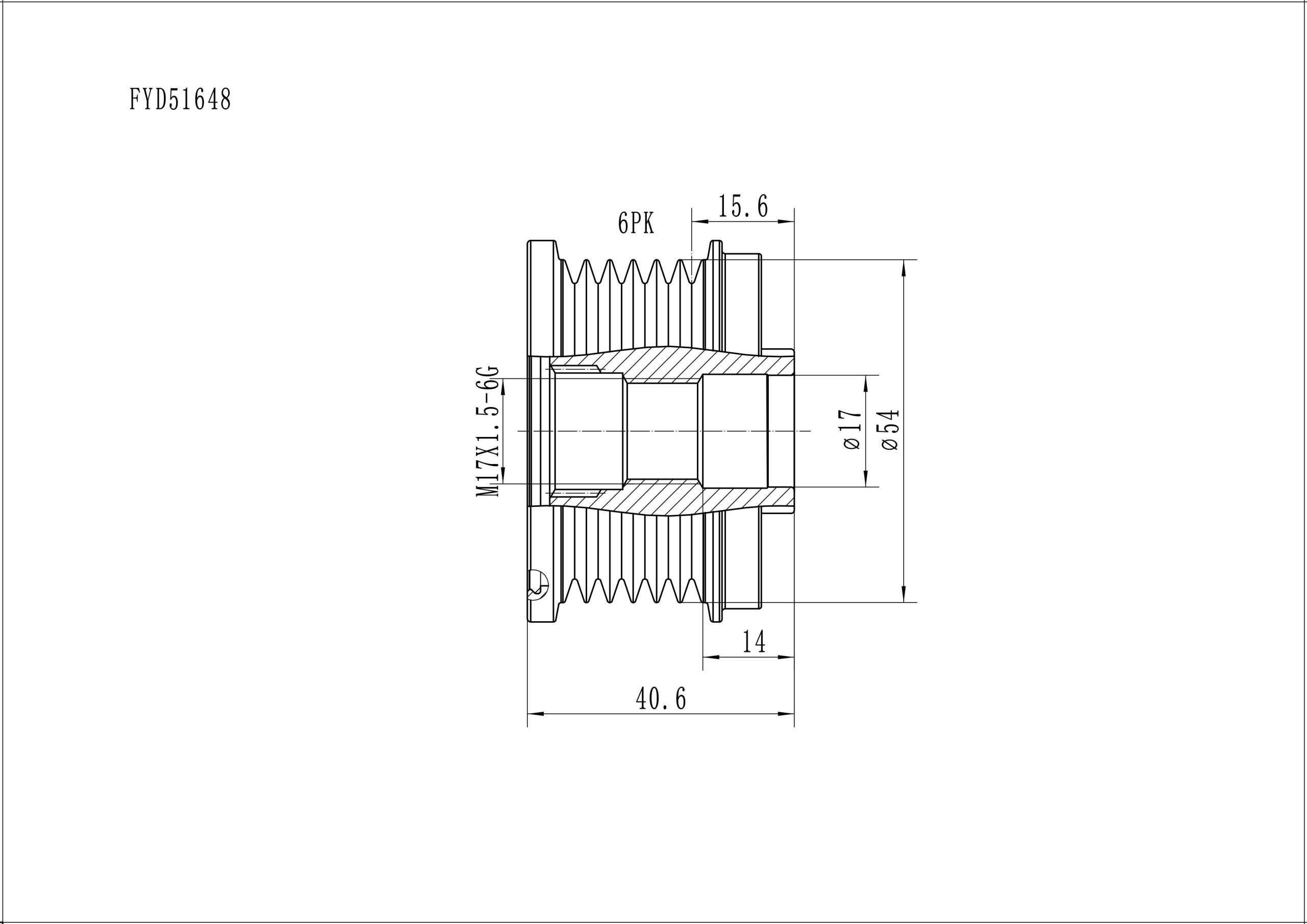 FYD51648 Overrunning Alternator Pulley