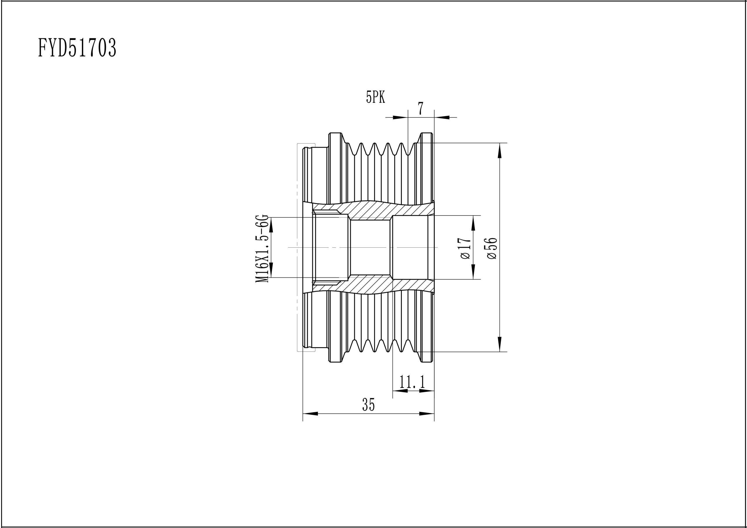 FYD51703 Overrunning Alternator Pulley