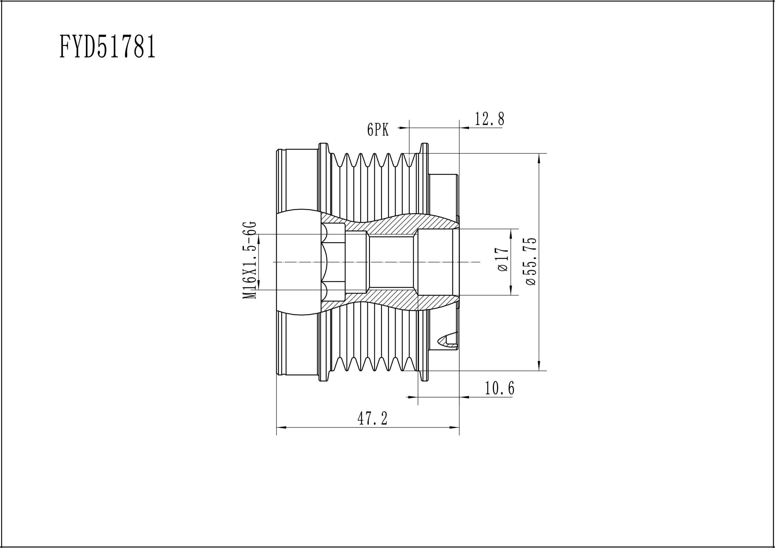 FYD51781 Overrunning Alternator Pulley