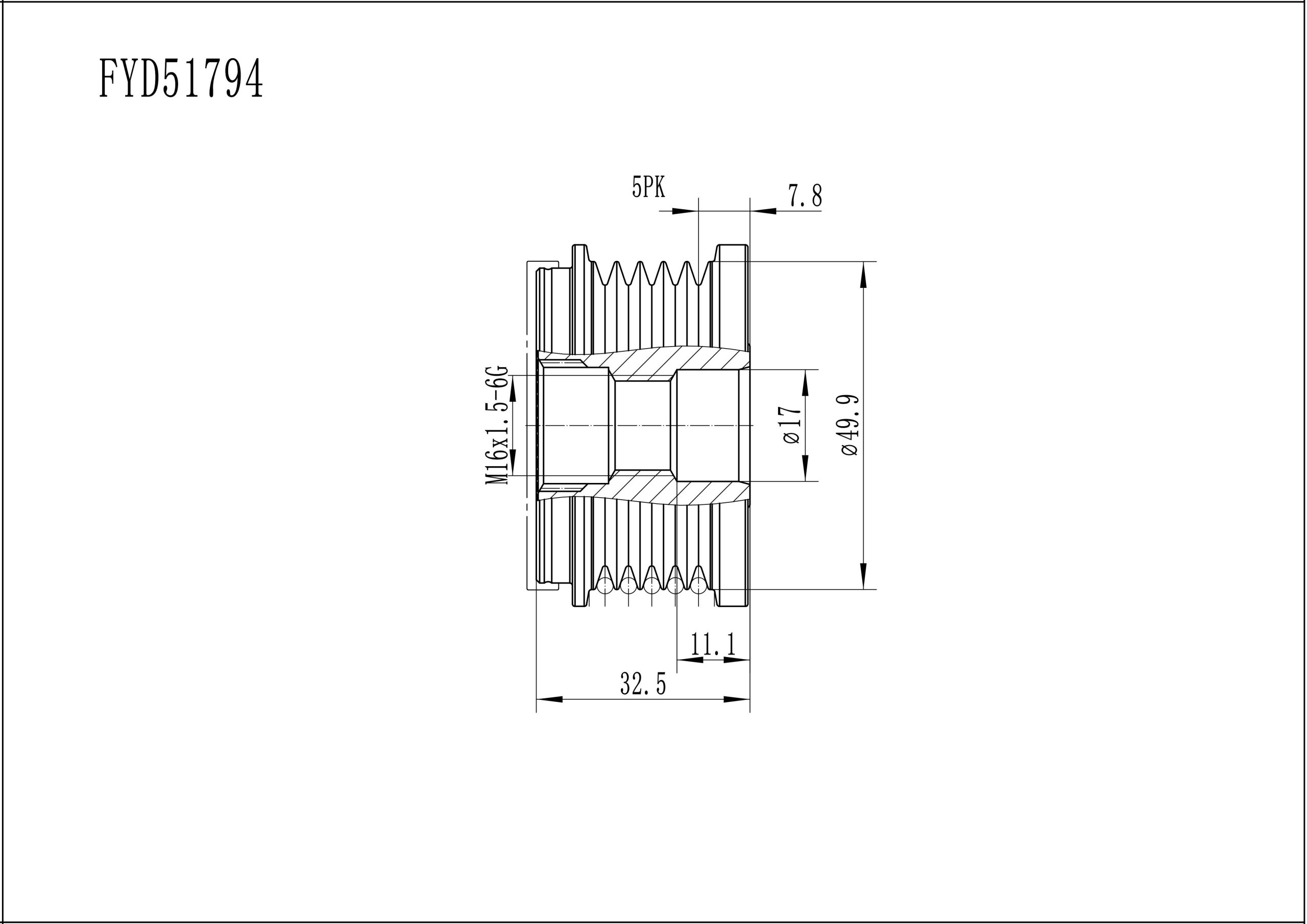 FYD51794 Overrunning Alternator Pulley
