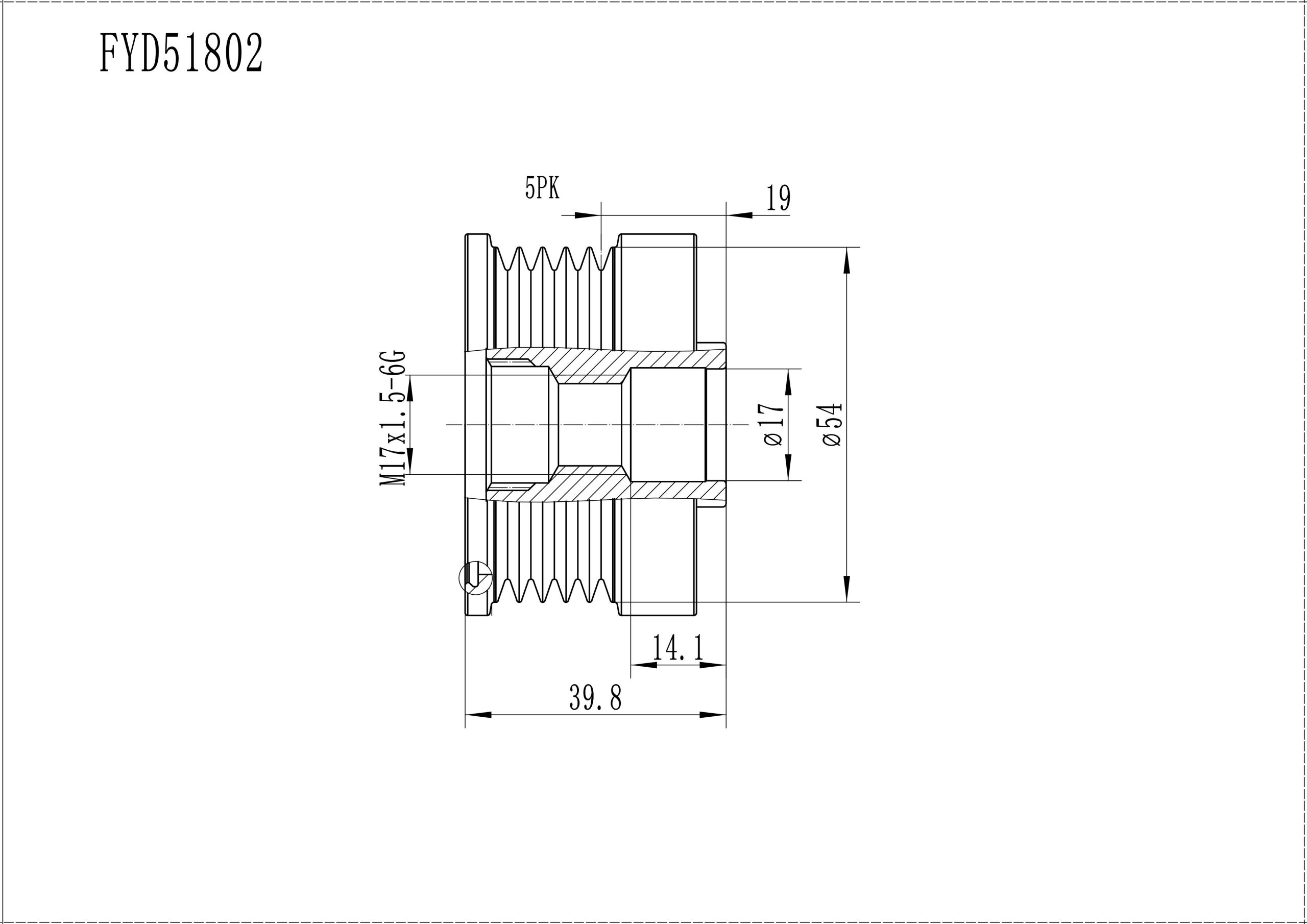 FYD51802 Overrunning Alternator Pulley