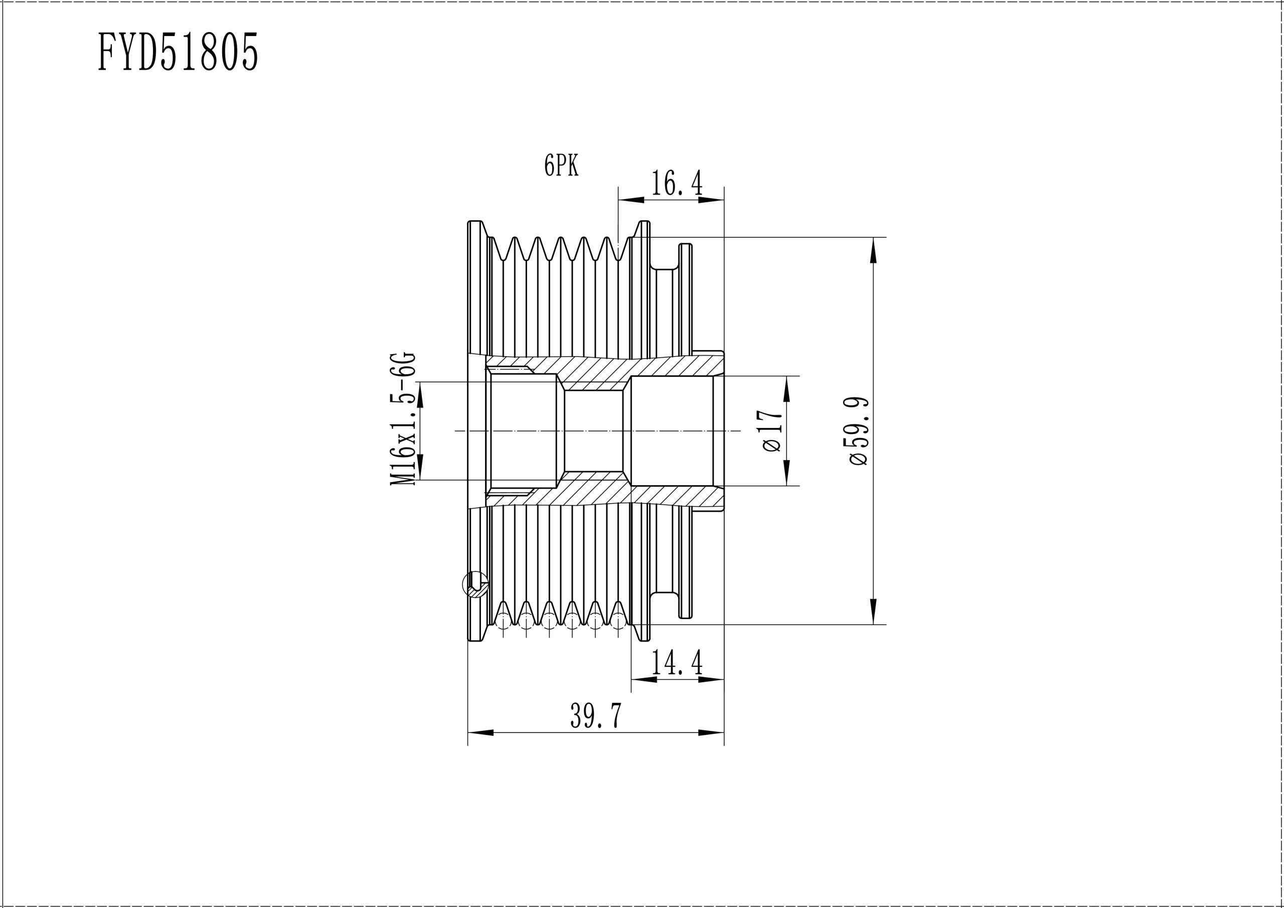 FYD51805 Overrunning Alternator Pulley