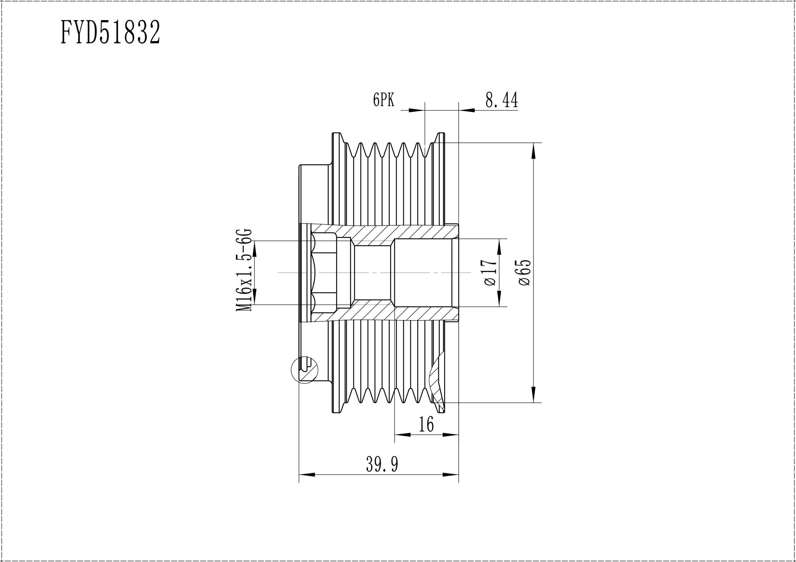 FYD51832 Overrunning Alternator Pulley