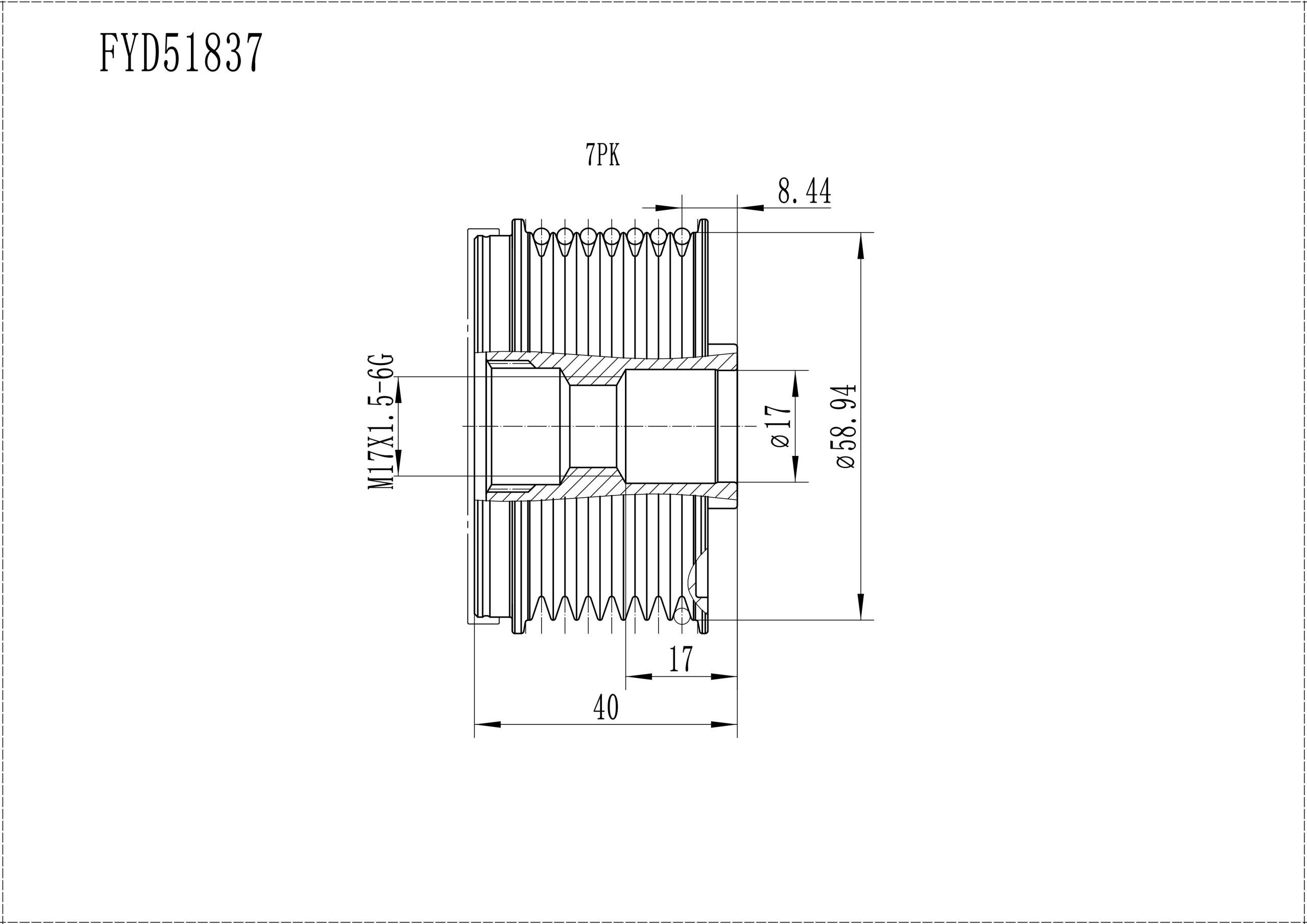 FYD51837 Overrunning Alternator Pulley