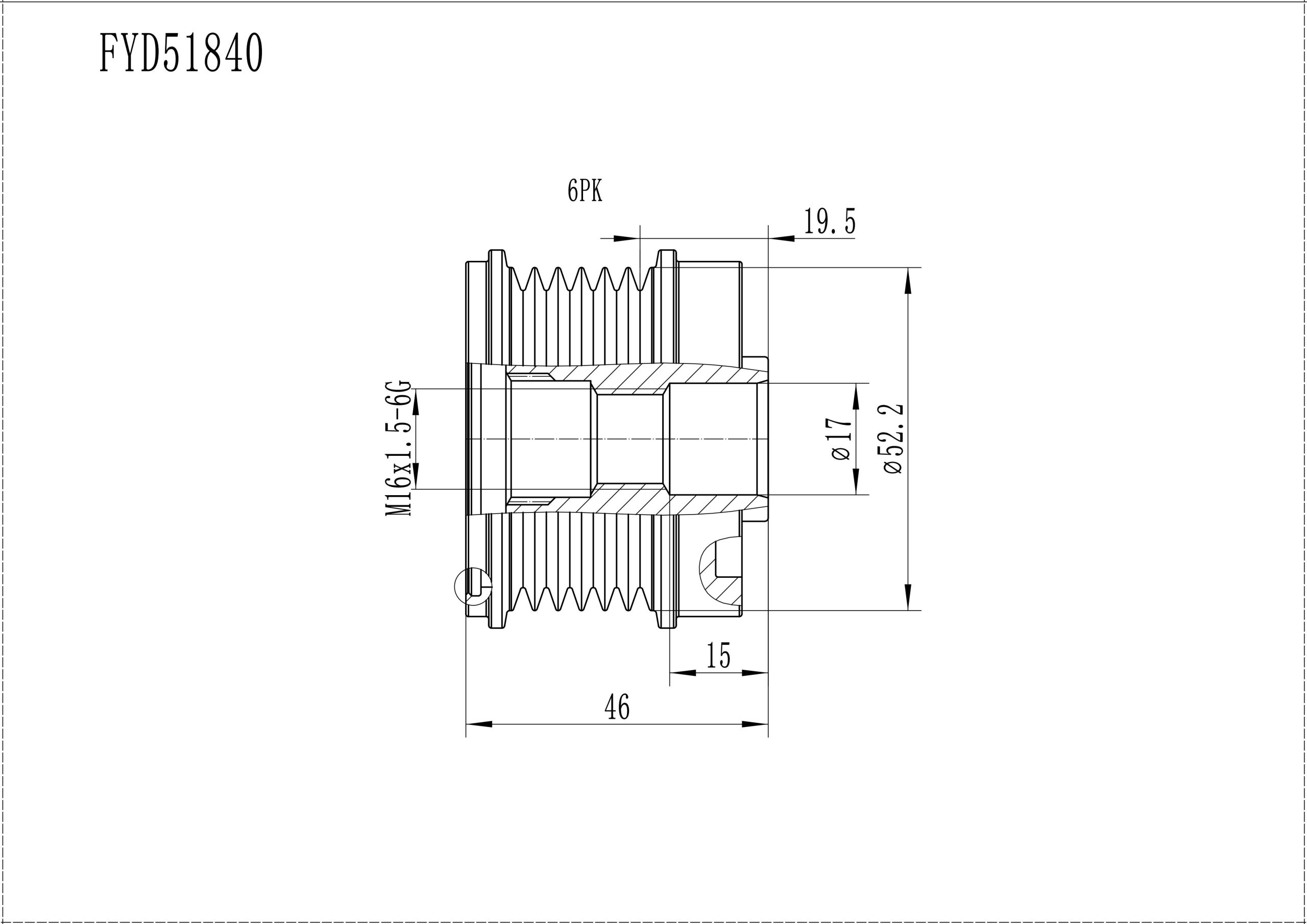 FYD51840 Overrunning Alternator Pulley