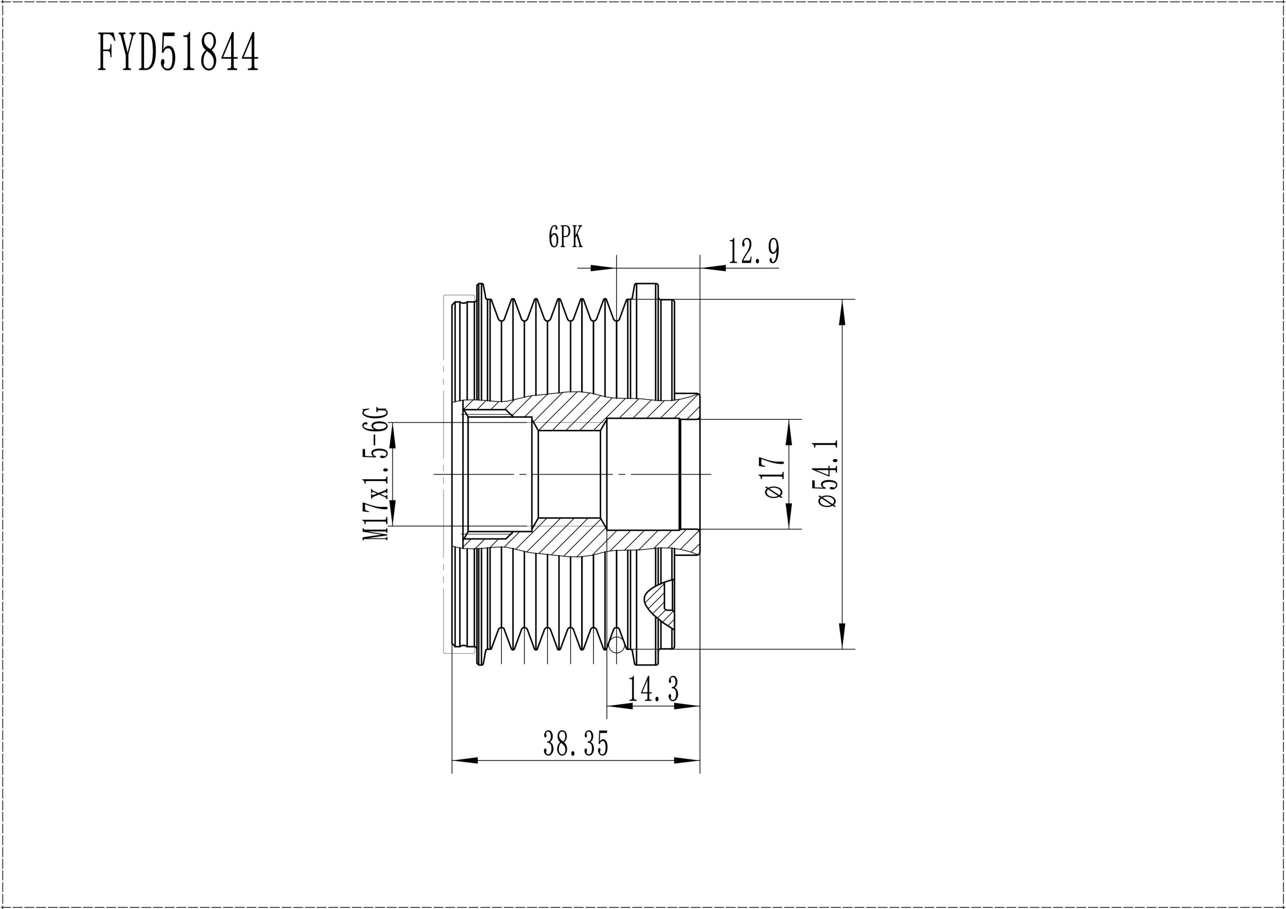 FYD51844 Overrunning Alternator Pulley