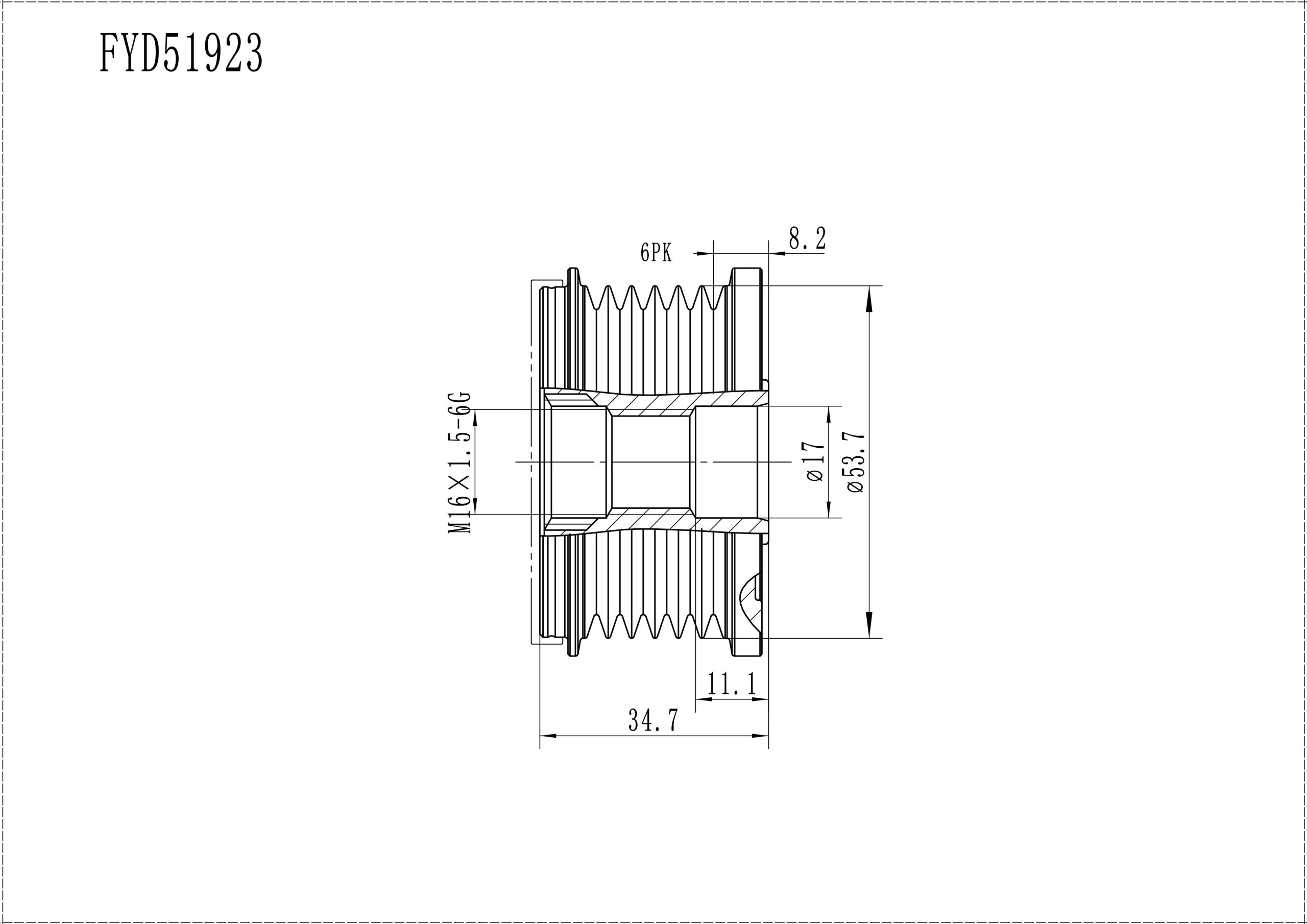 FYD51923 Overrunning Alternator Pulley
