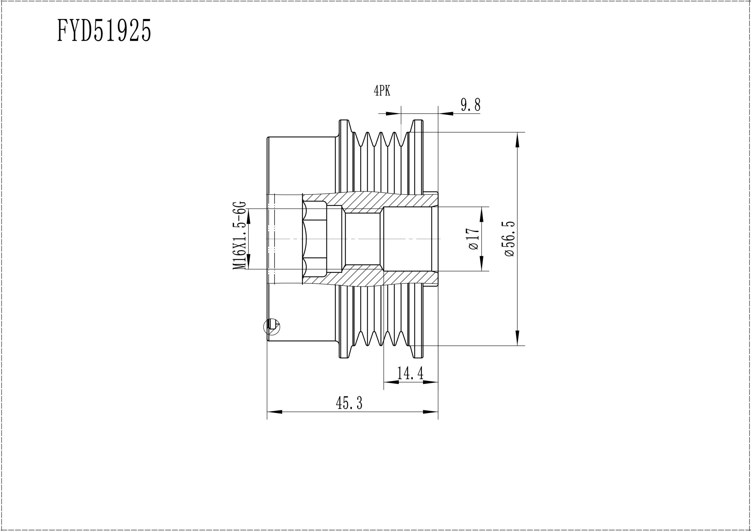 FYD51925 Overrunning Alternator Pulley