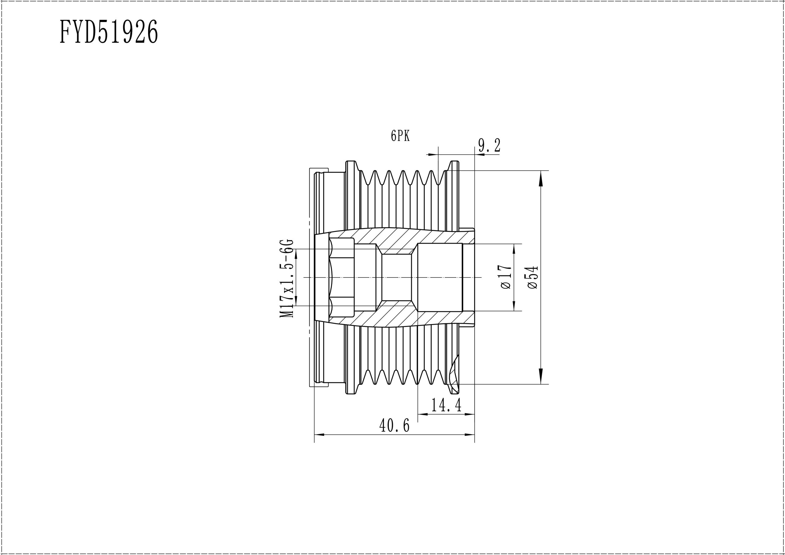 FYD51926 Overrunning Alternator Pulley