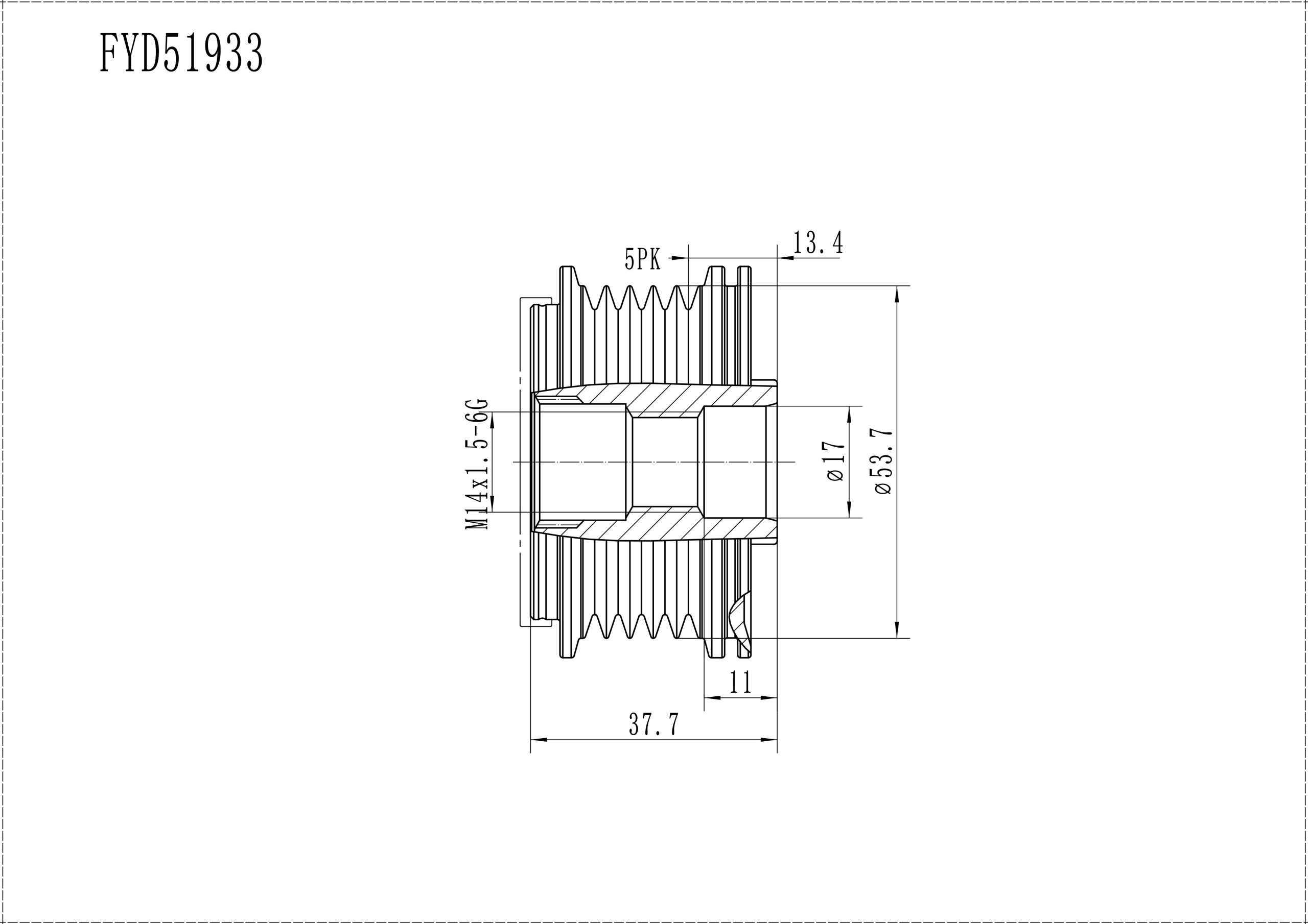 FYD51933 Overrunning Alternator Pulley