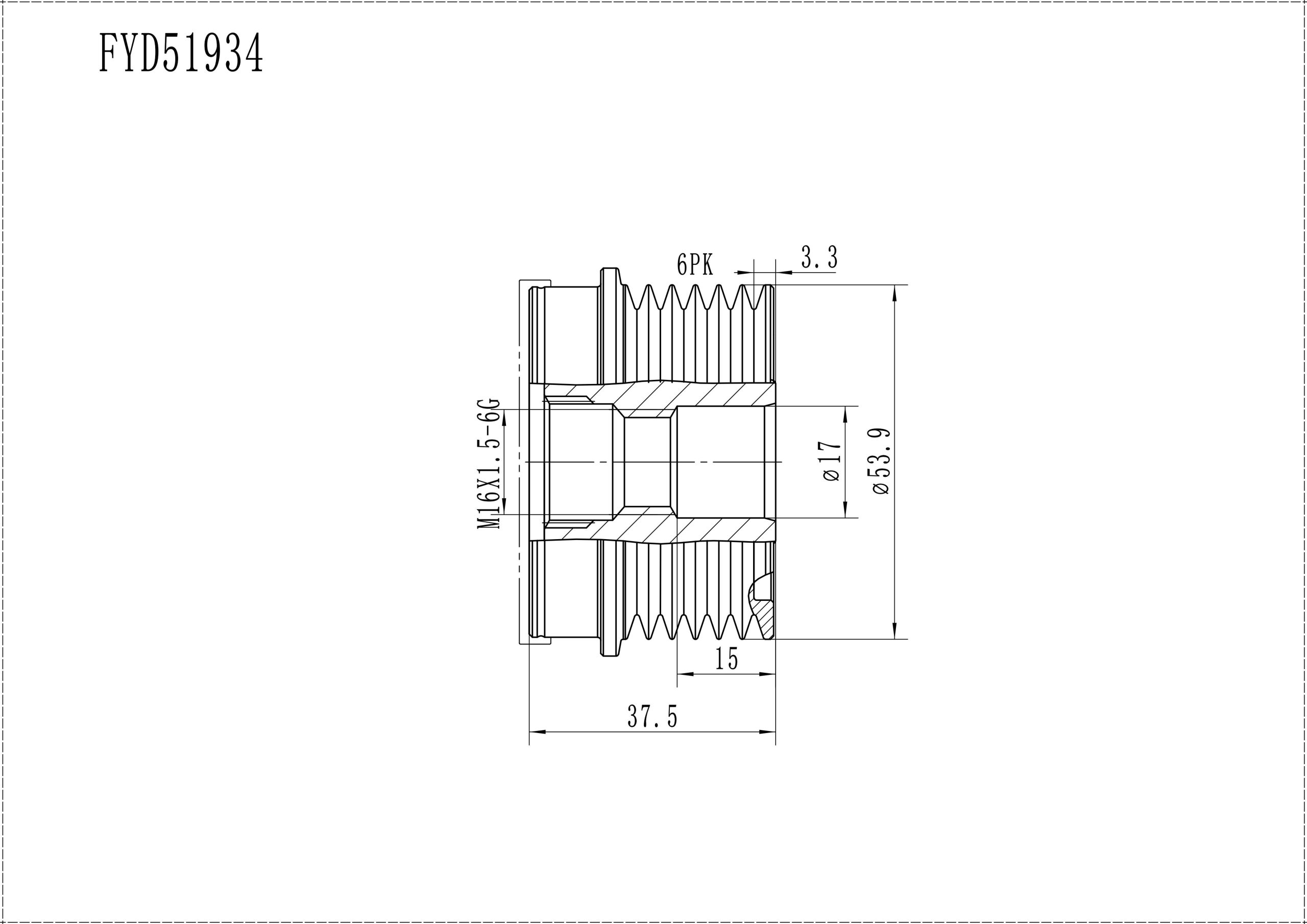 FYD51934 Overrunning Alternator Pulley
