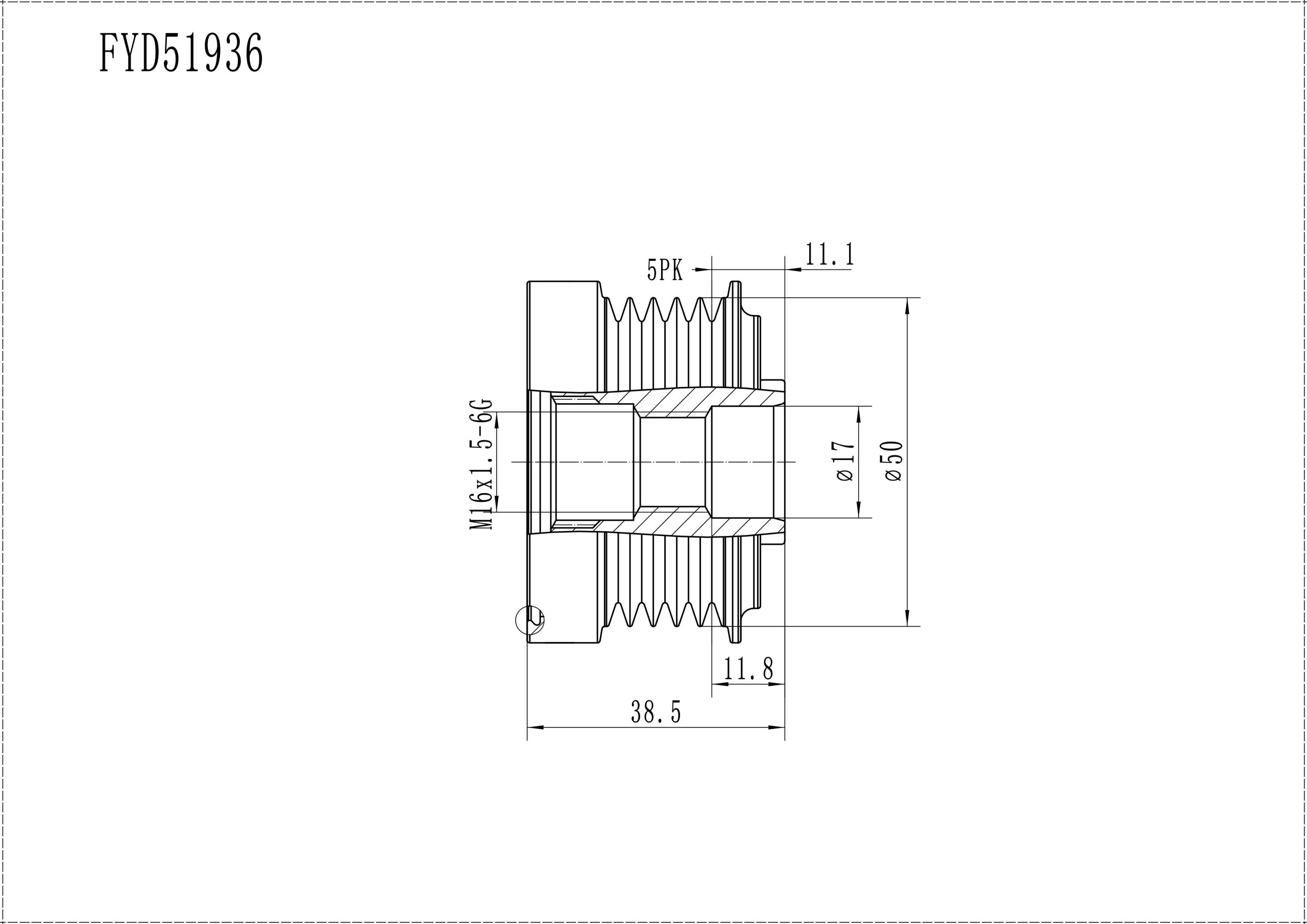 FYD51936 Overrunning Alternator Pulley