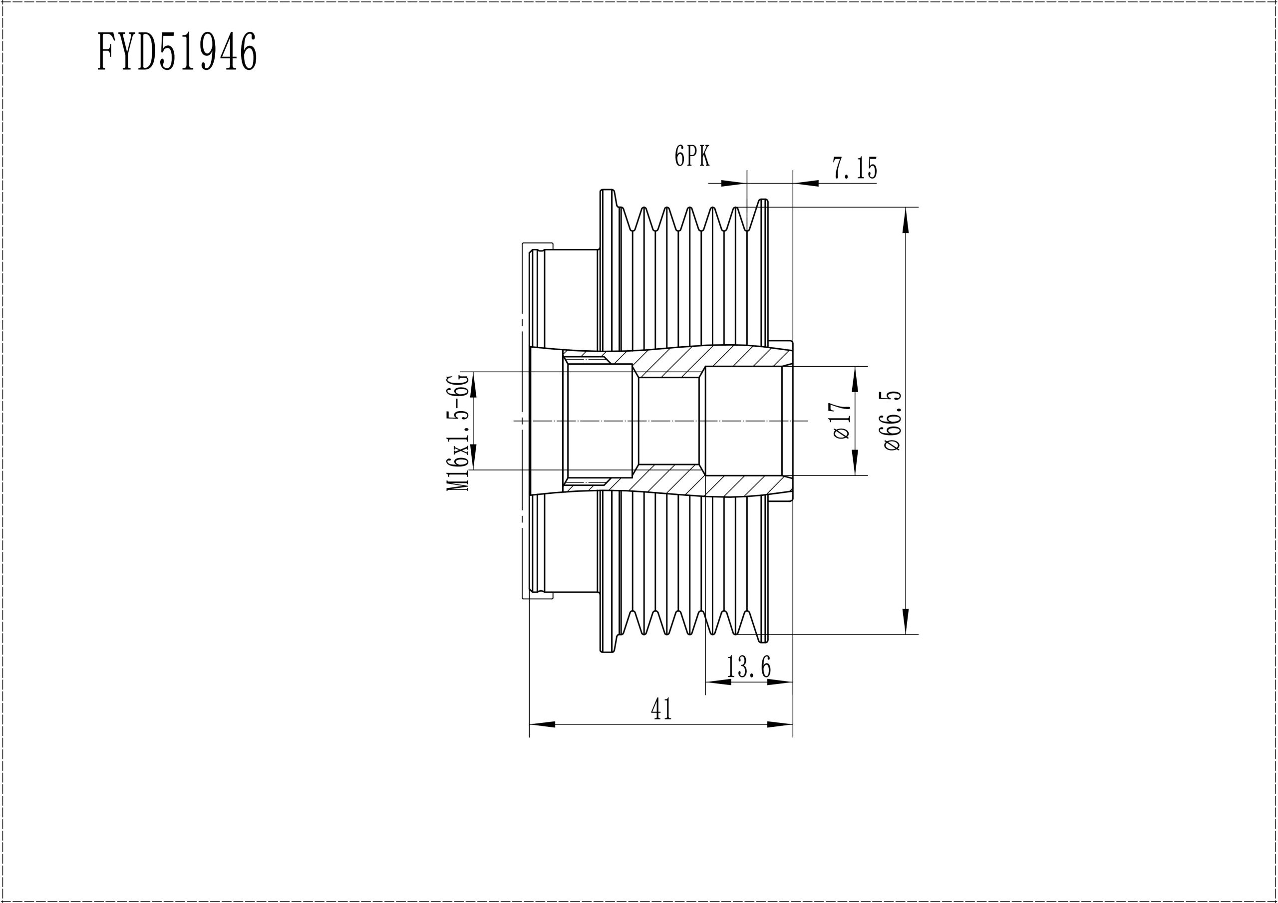 FYD51946 Overrunning Alternator Pulley