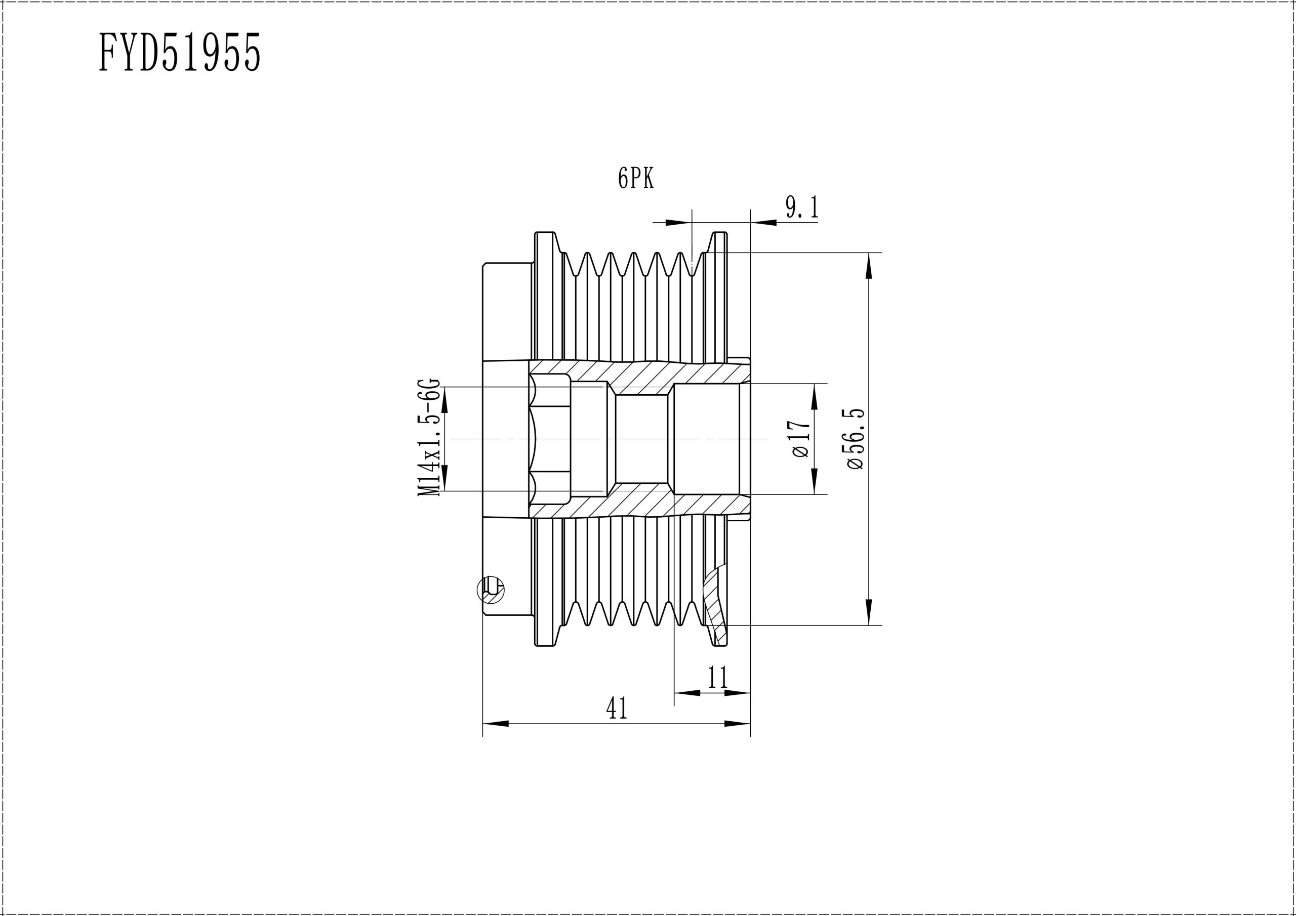 FYD51955 Overrunning Alternator Pulley