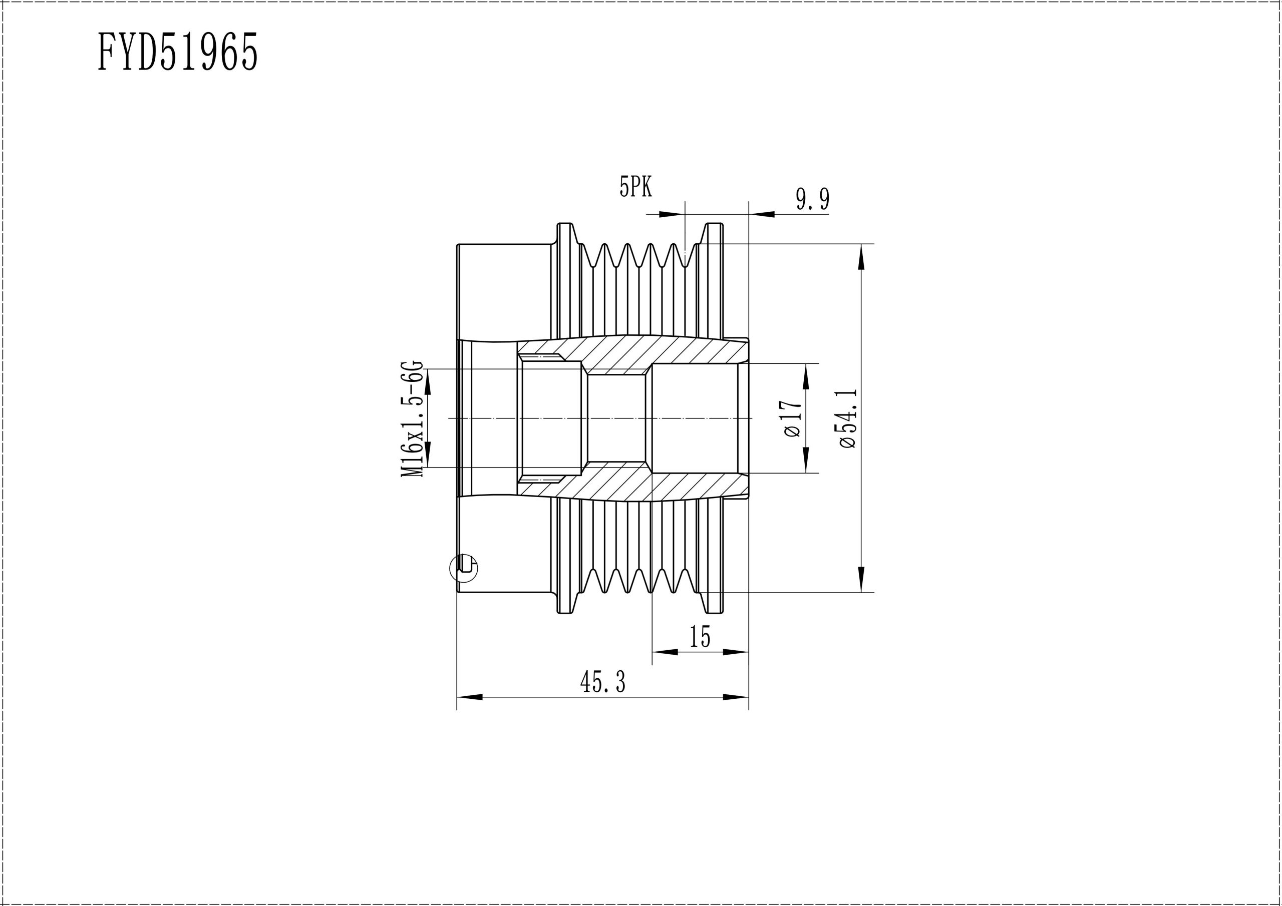 FYD51965 Overrunning Alternator Pulley