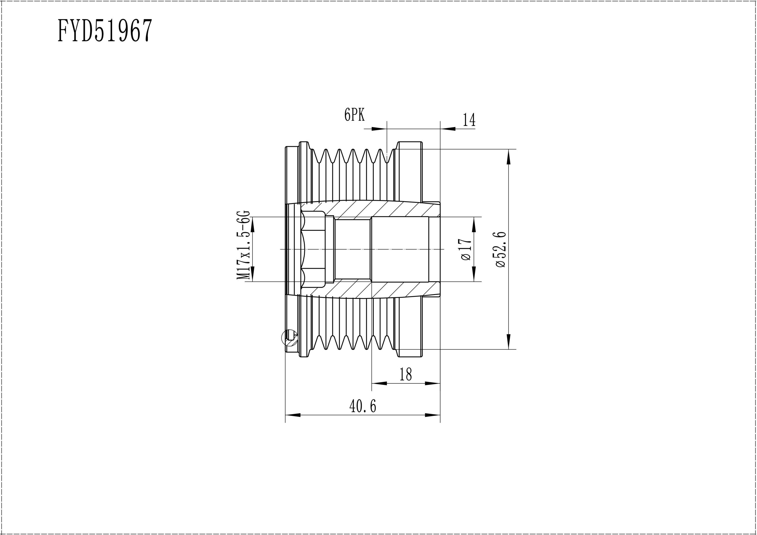 FYD51967 Overrunning Alternator Pulley