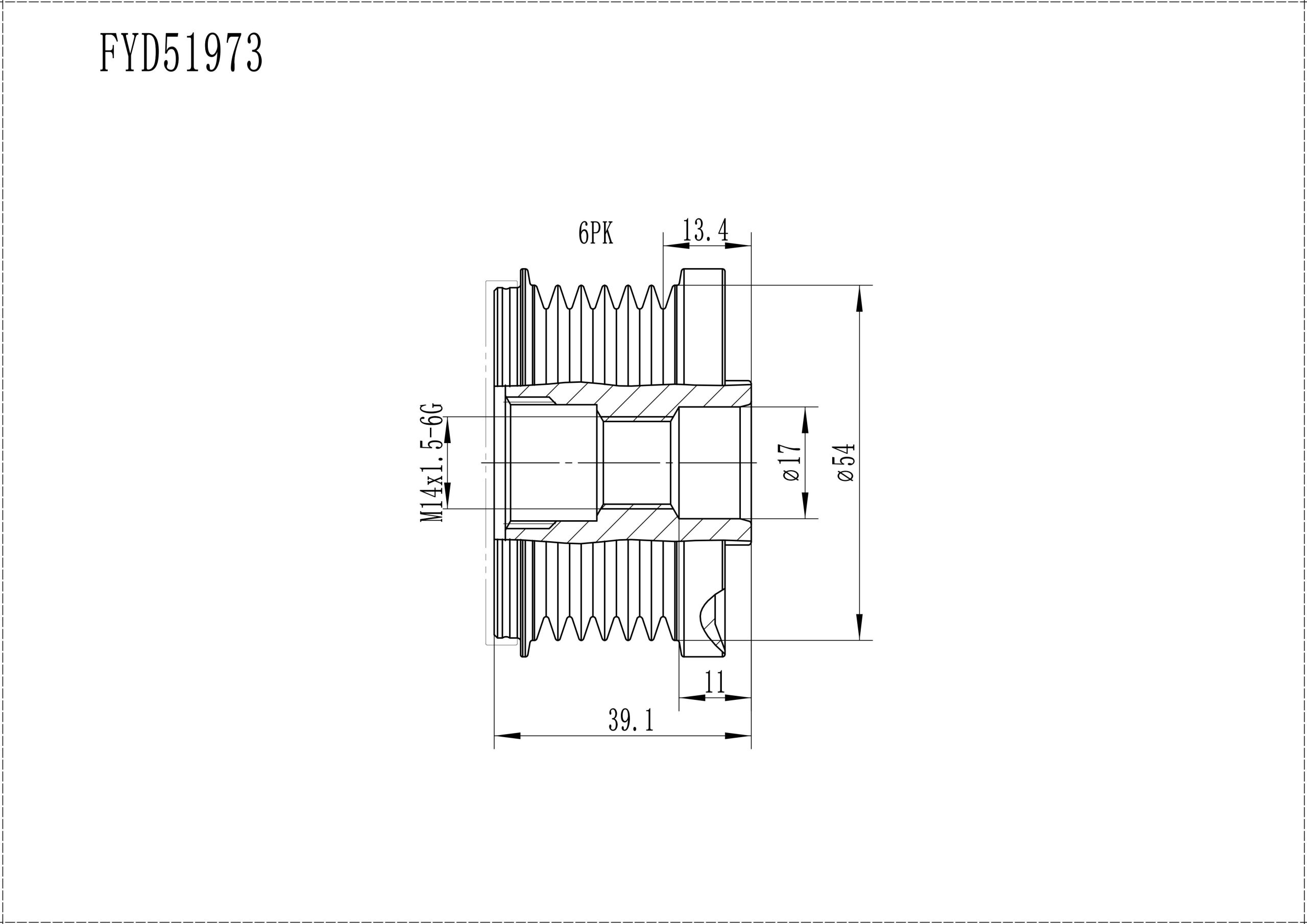 FYD51973 Overrunning Alternator Pulley