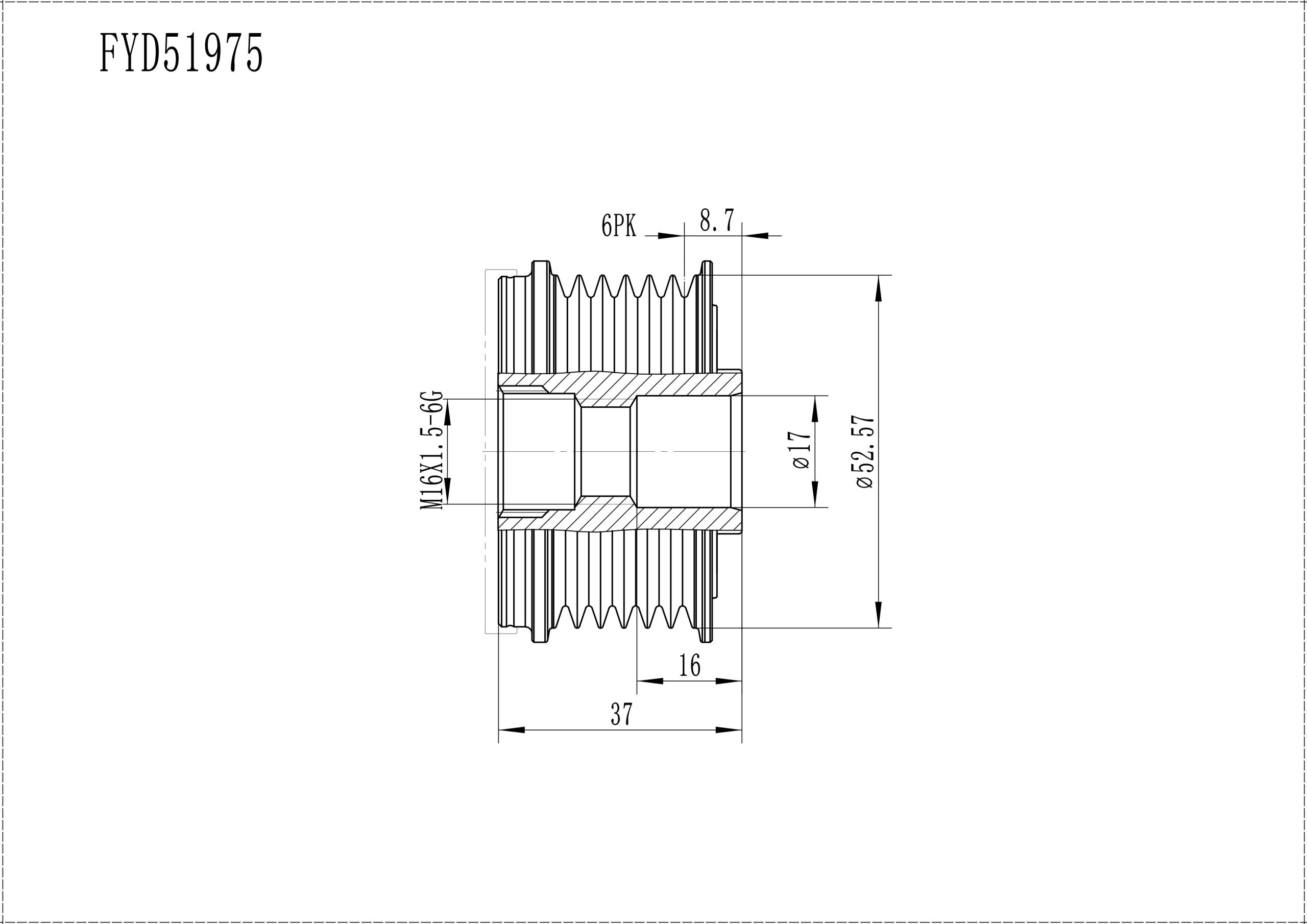 FYD51975 Overrunning Alternator Pulley