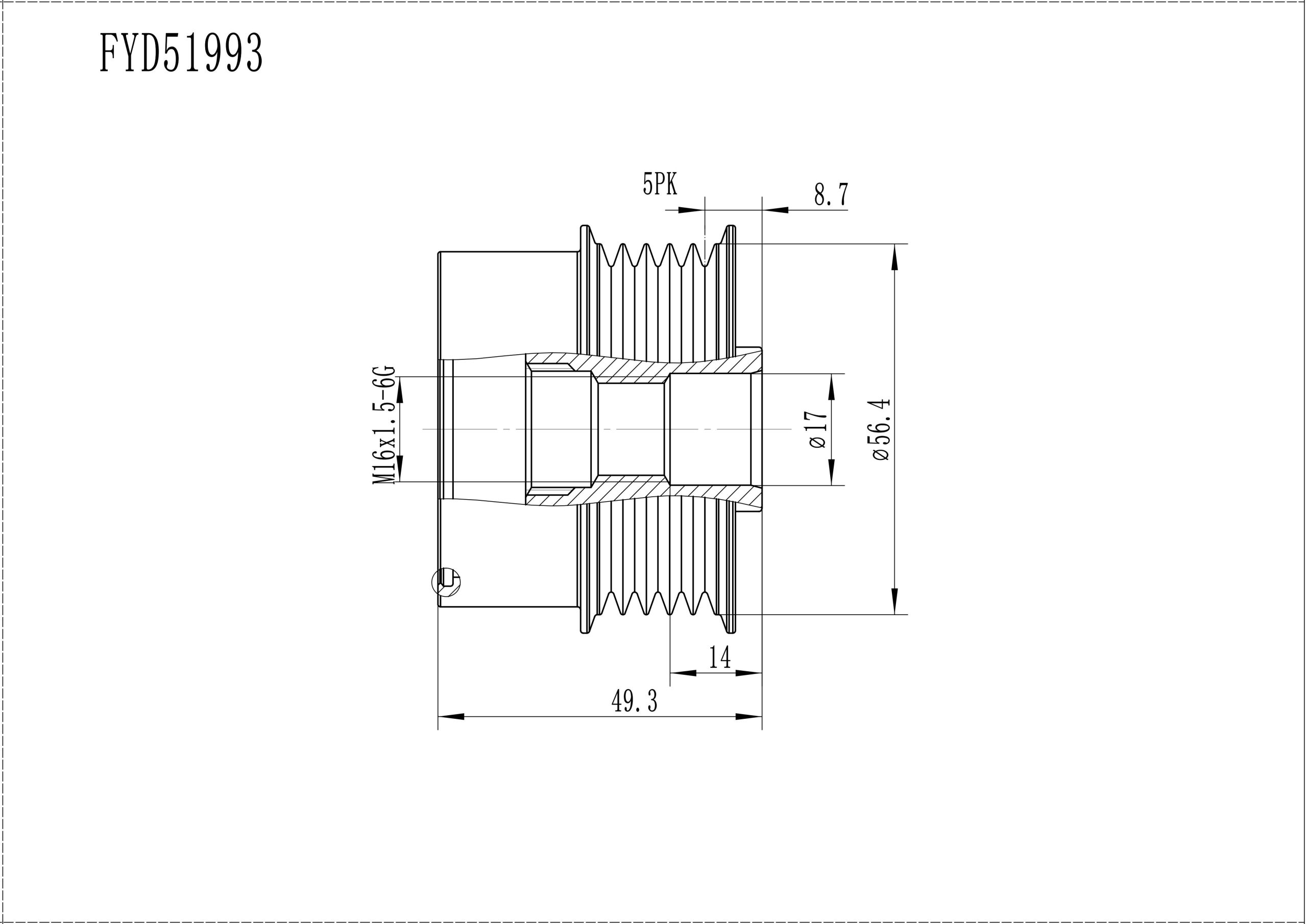 FYD51993 Overrunning Alternator Pulley
