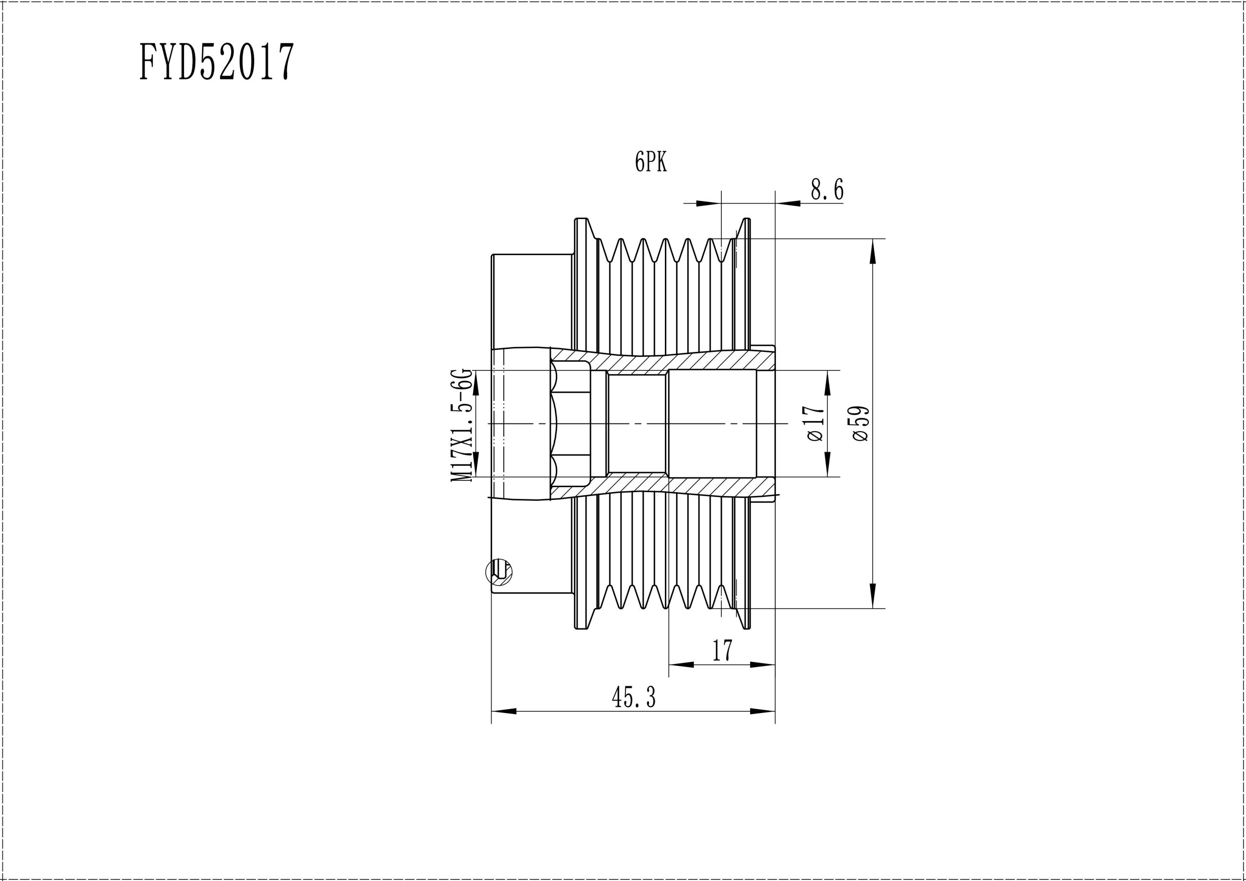 FYD52017 Overrunning Alternator Pulley