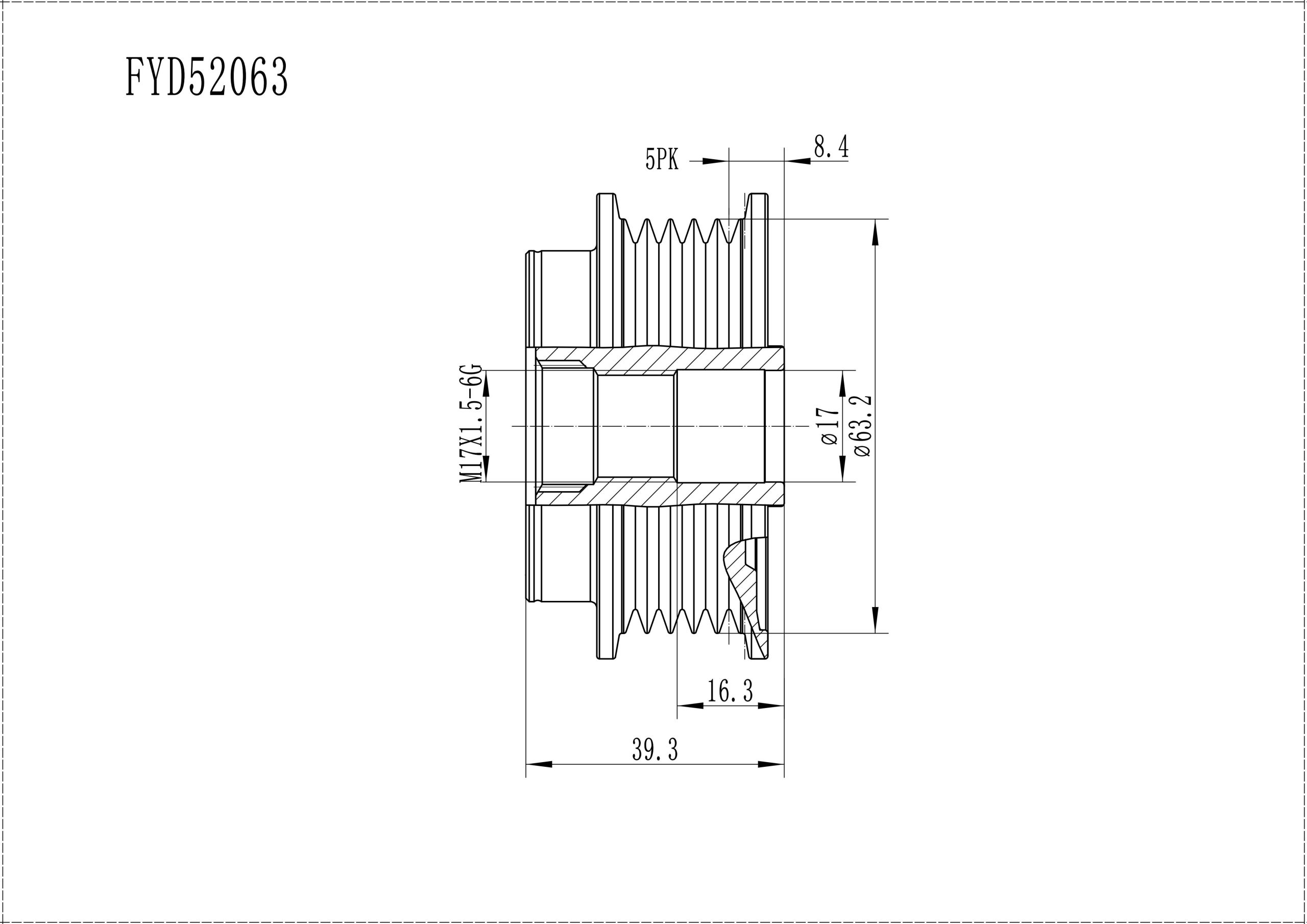 FYD52063 Overrunning Alternator Pulley