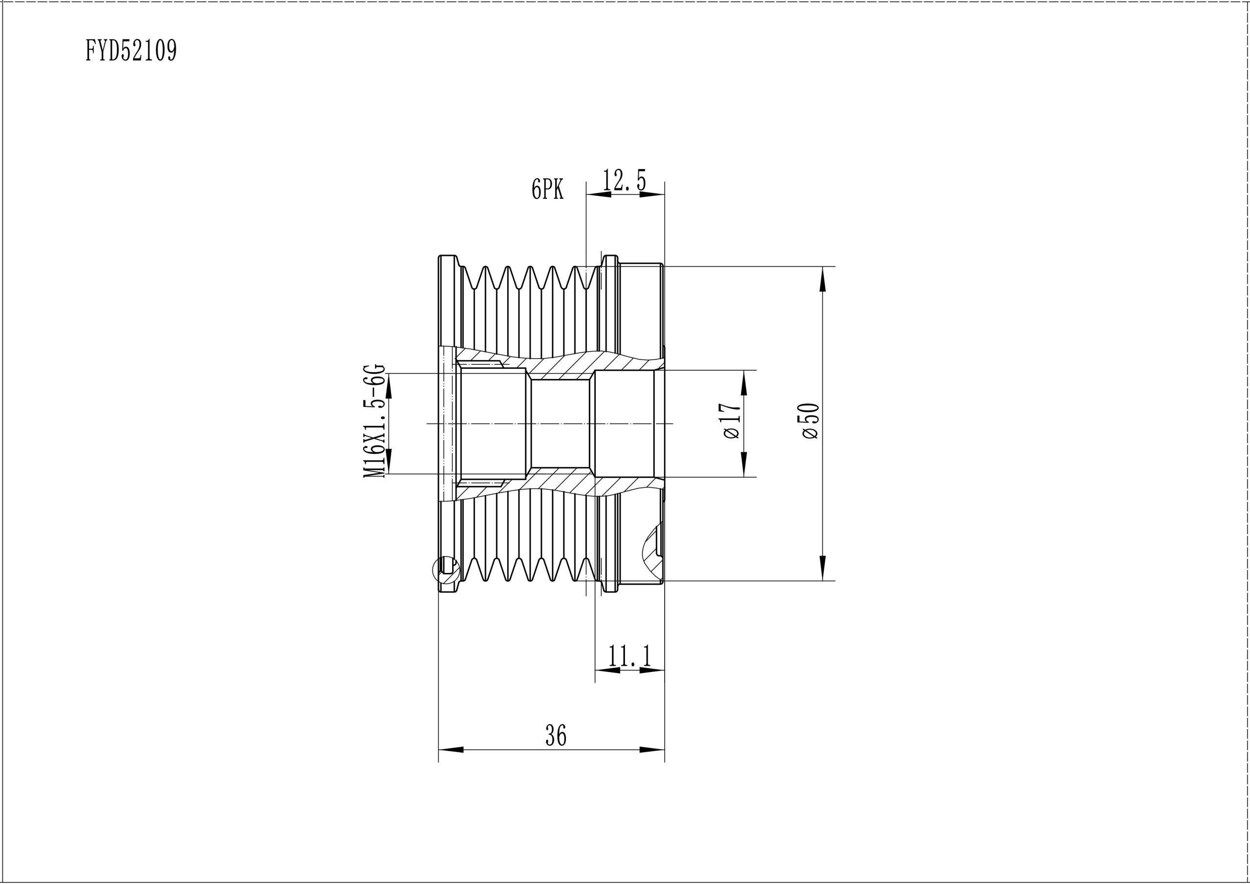 FYD52109 Overrunning Alternator Pulley