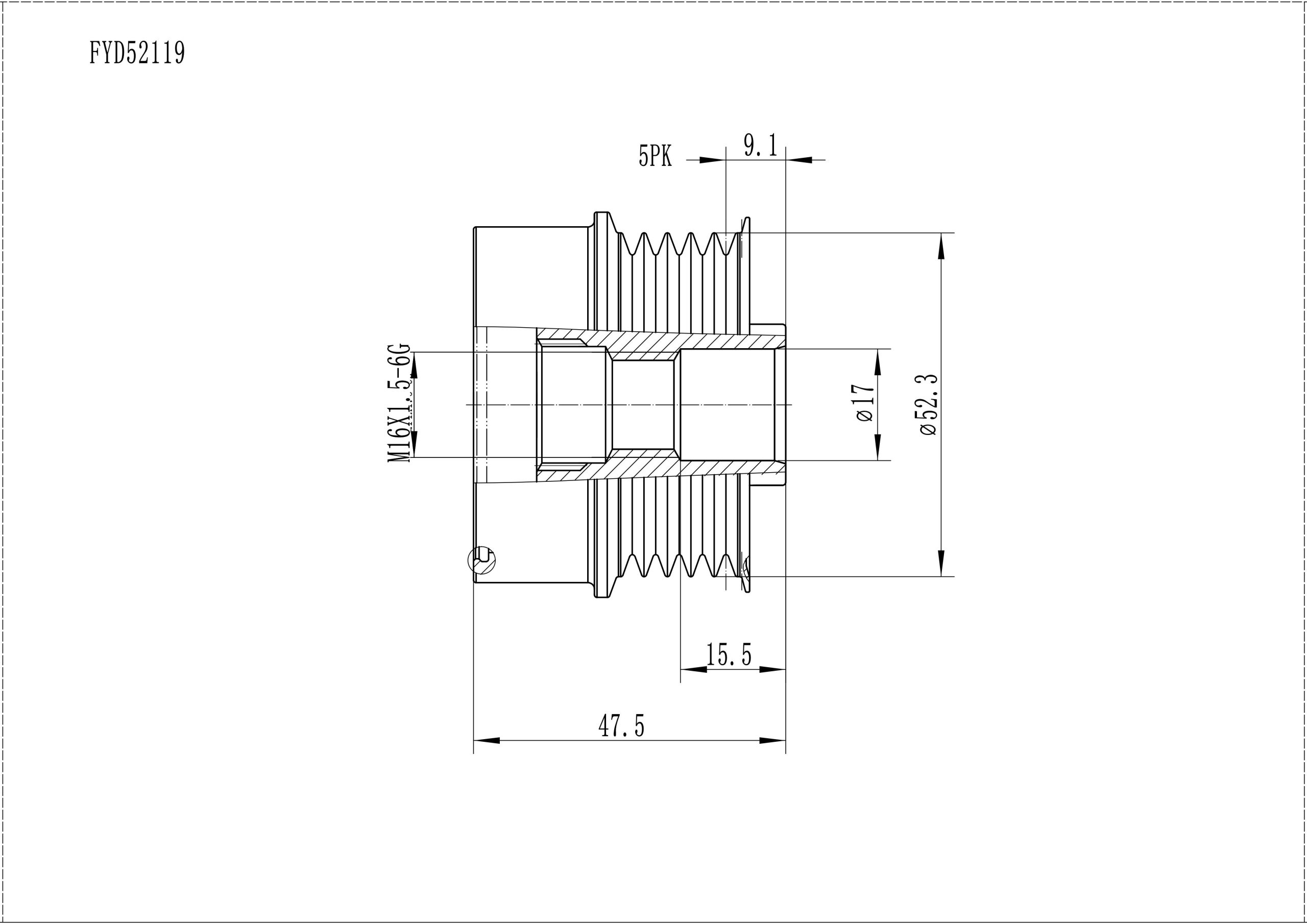 FYD52119 Overrunning Alternator Pulley