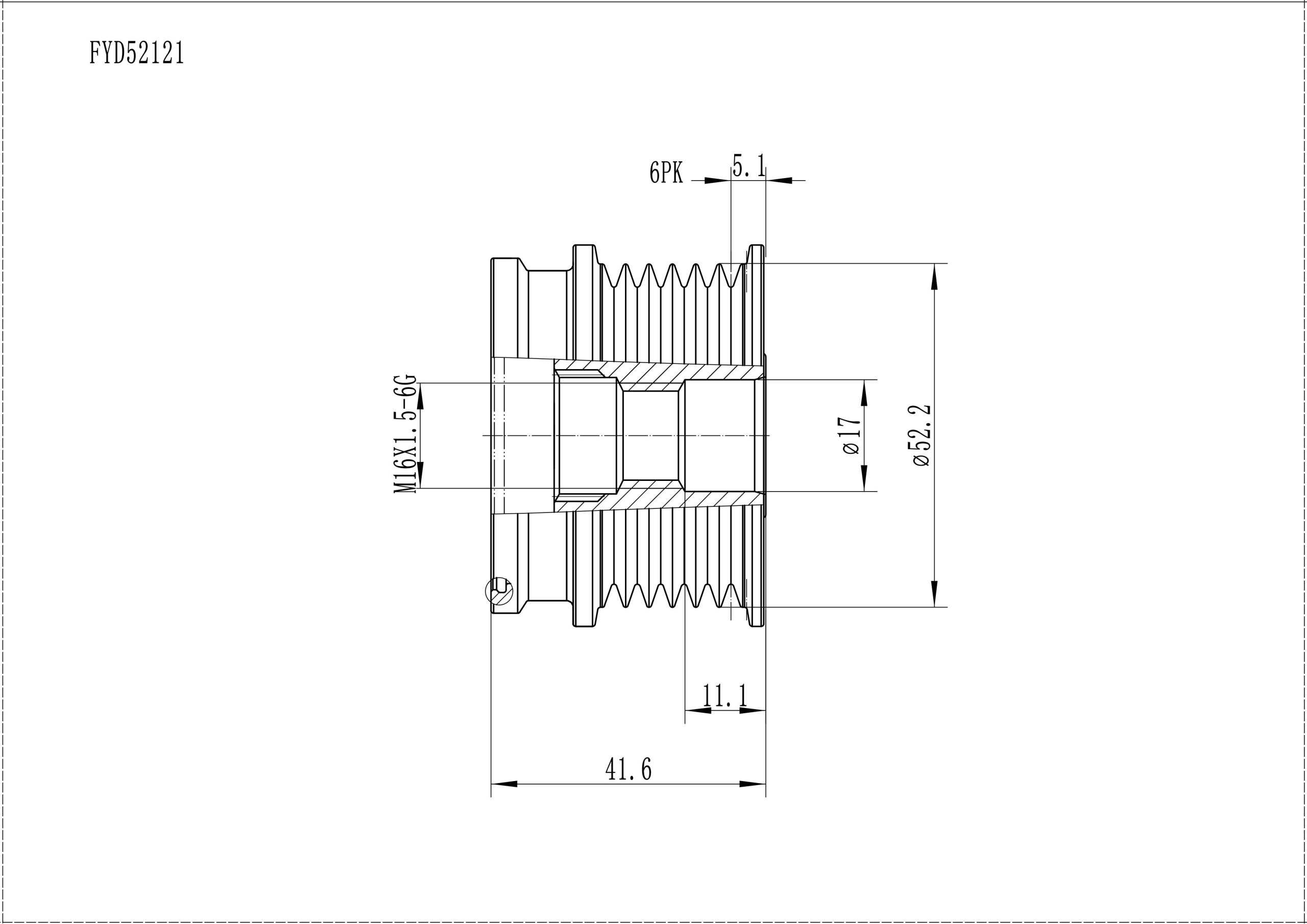 FYD52121 Overrunning Alternator Pulley