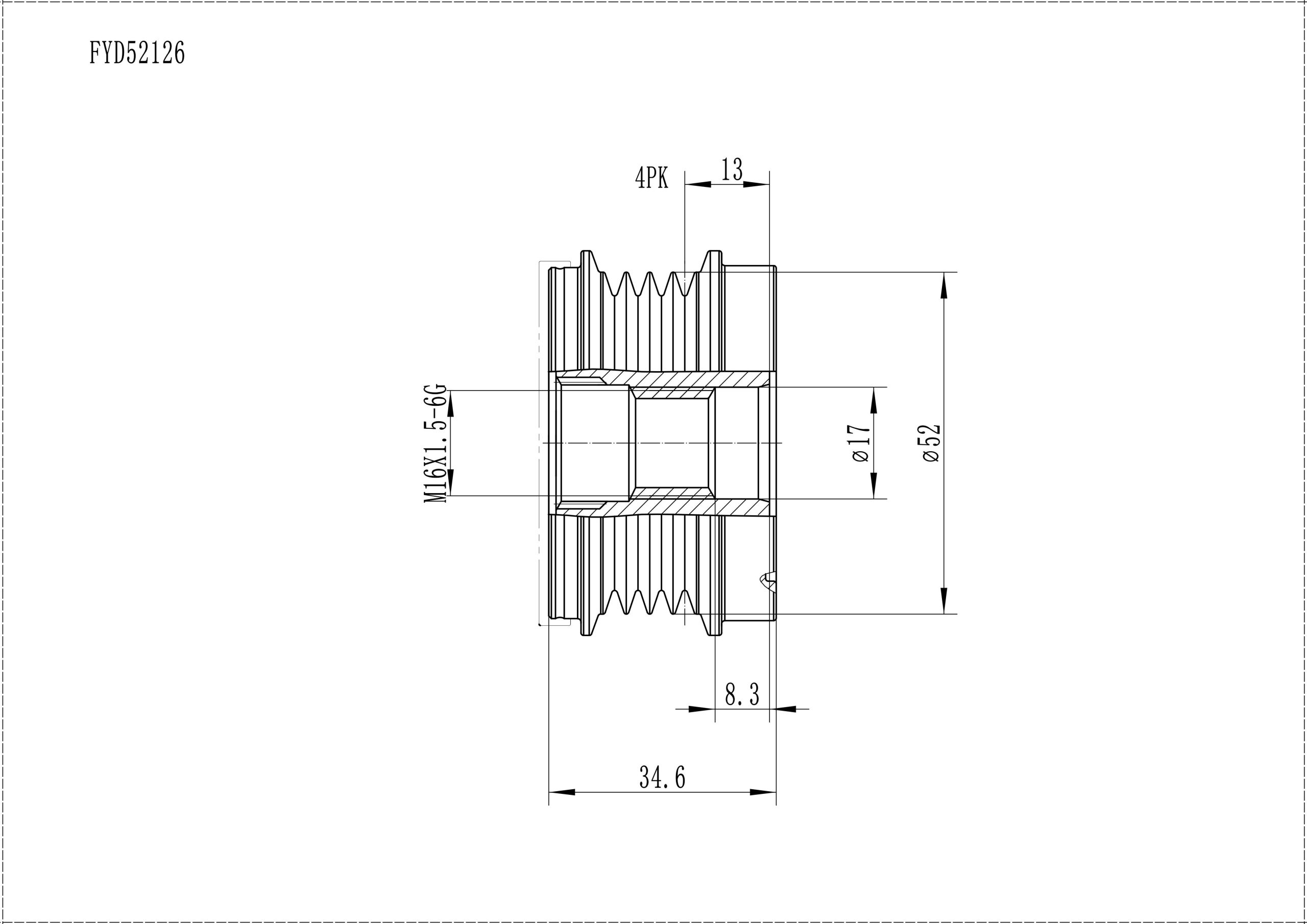 FYD52126 Overrunning Alternator Pulley