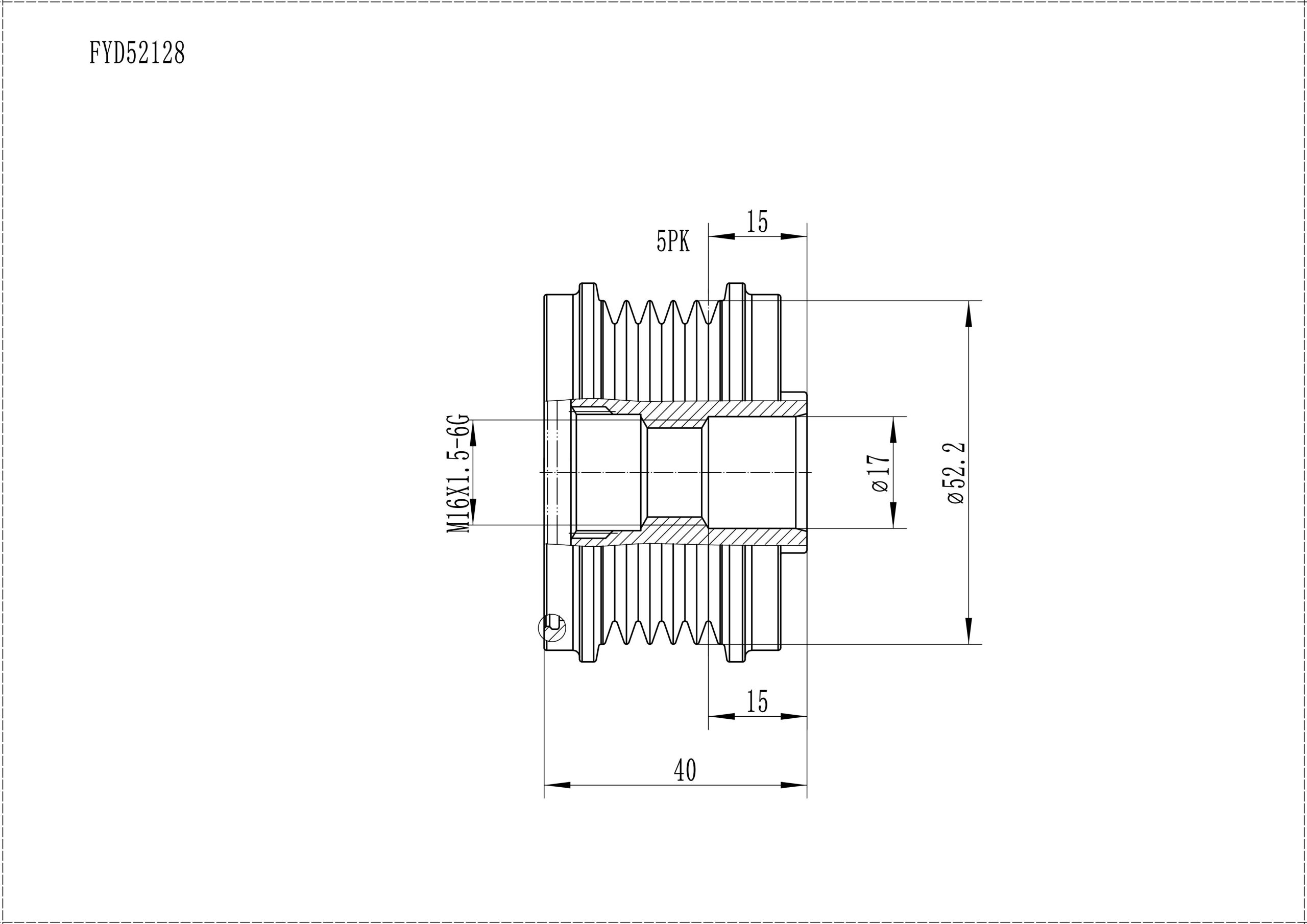 FYD52128 Overrunning Alternator Pulley