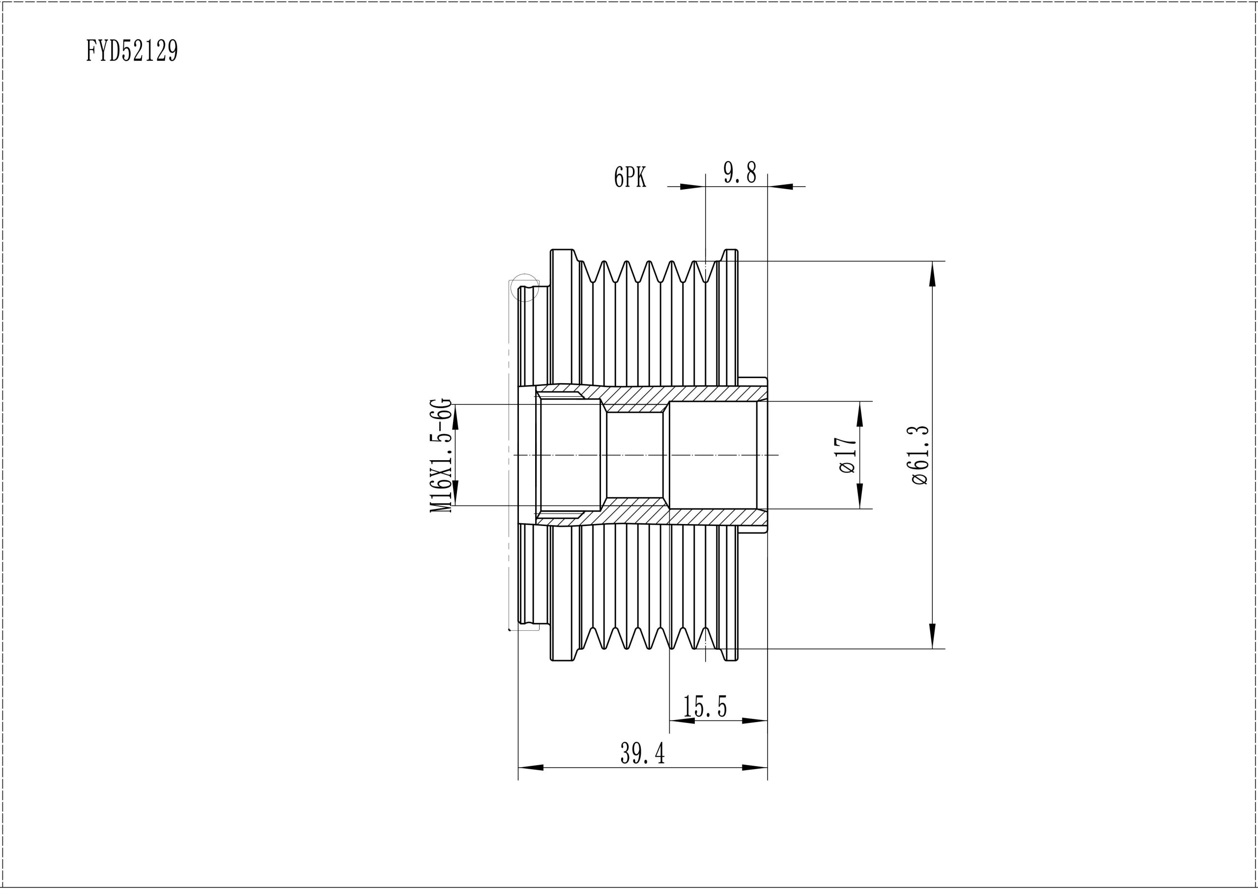 FYD52129 Overrunning Alternator Pulley