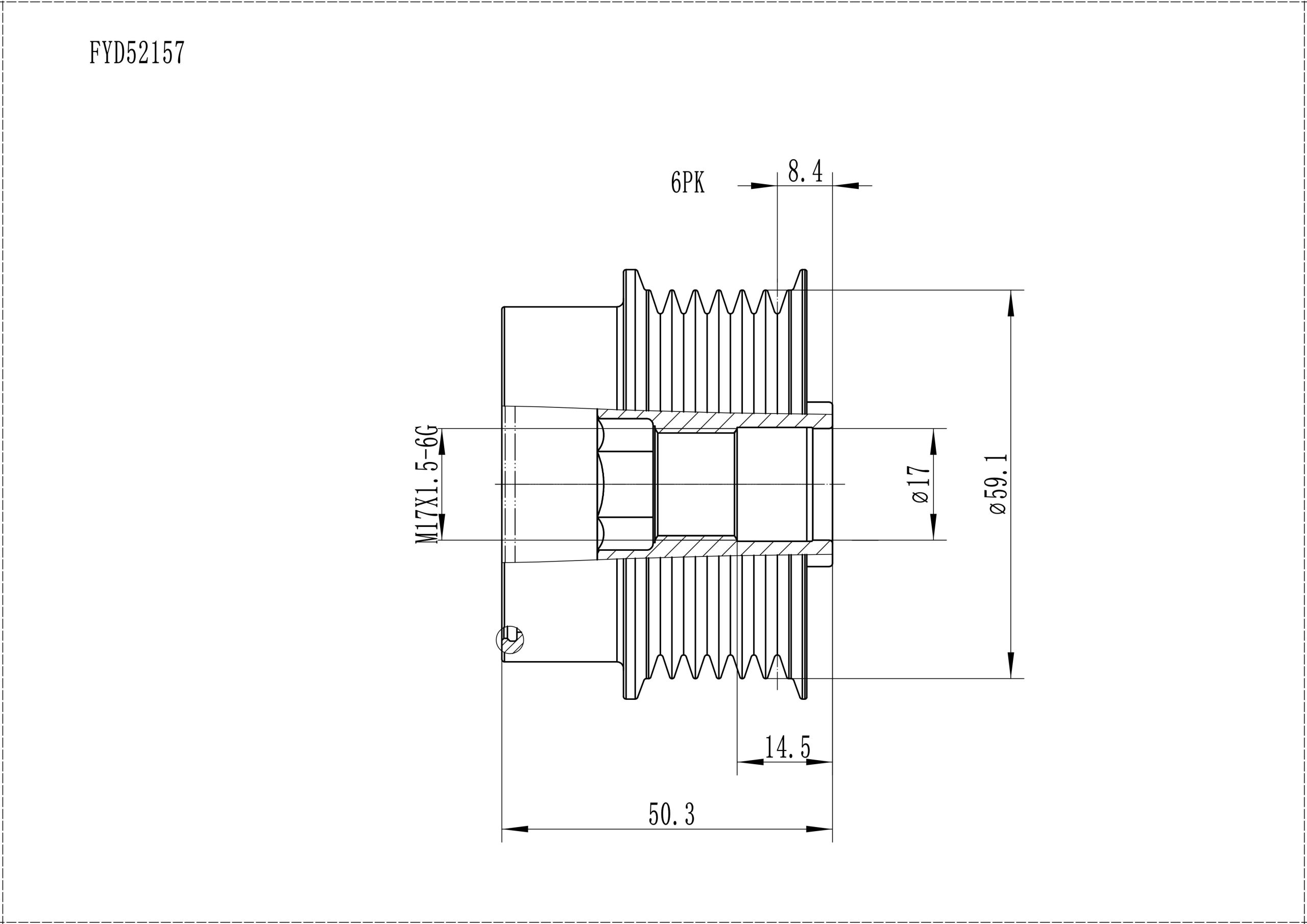 FYD52157 Overrunning Alternator Pulley