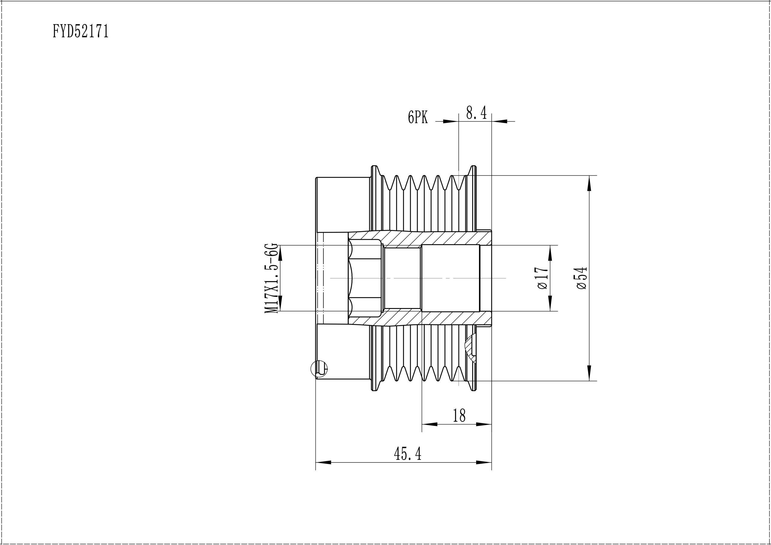 FYD52171 Overrunning Alternator Pulley