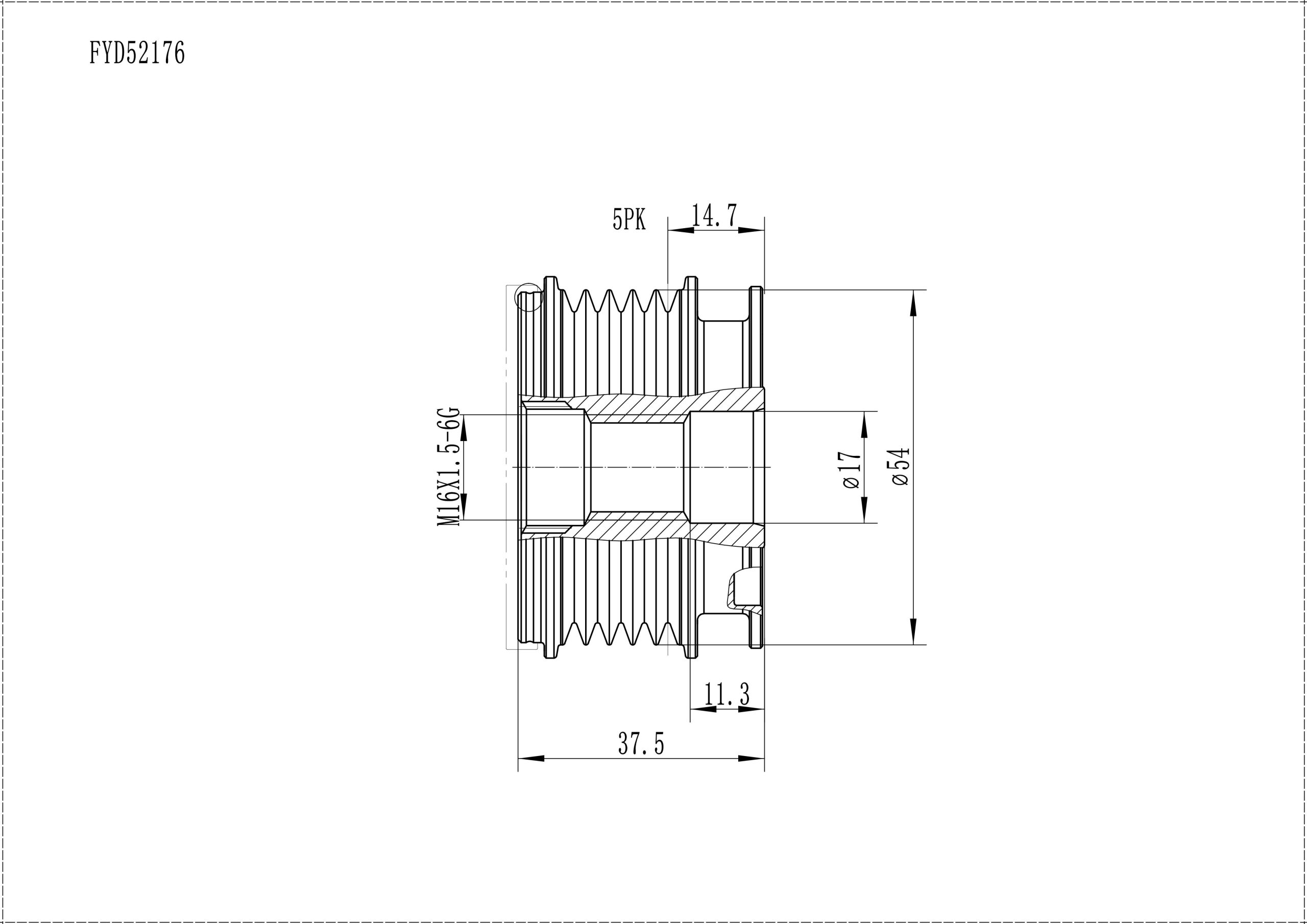 FYD52176 Overrunning Alternator Pulley