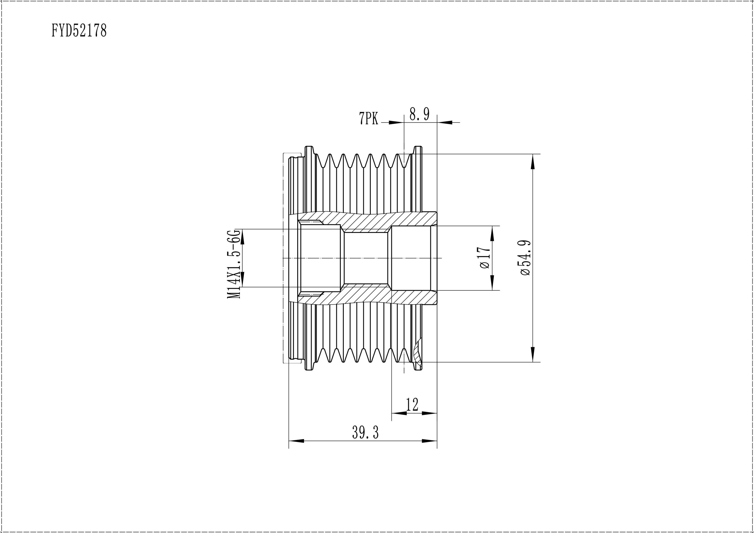 FYD52178 Overrunning Alternator Pulley