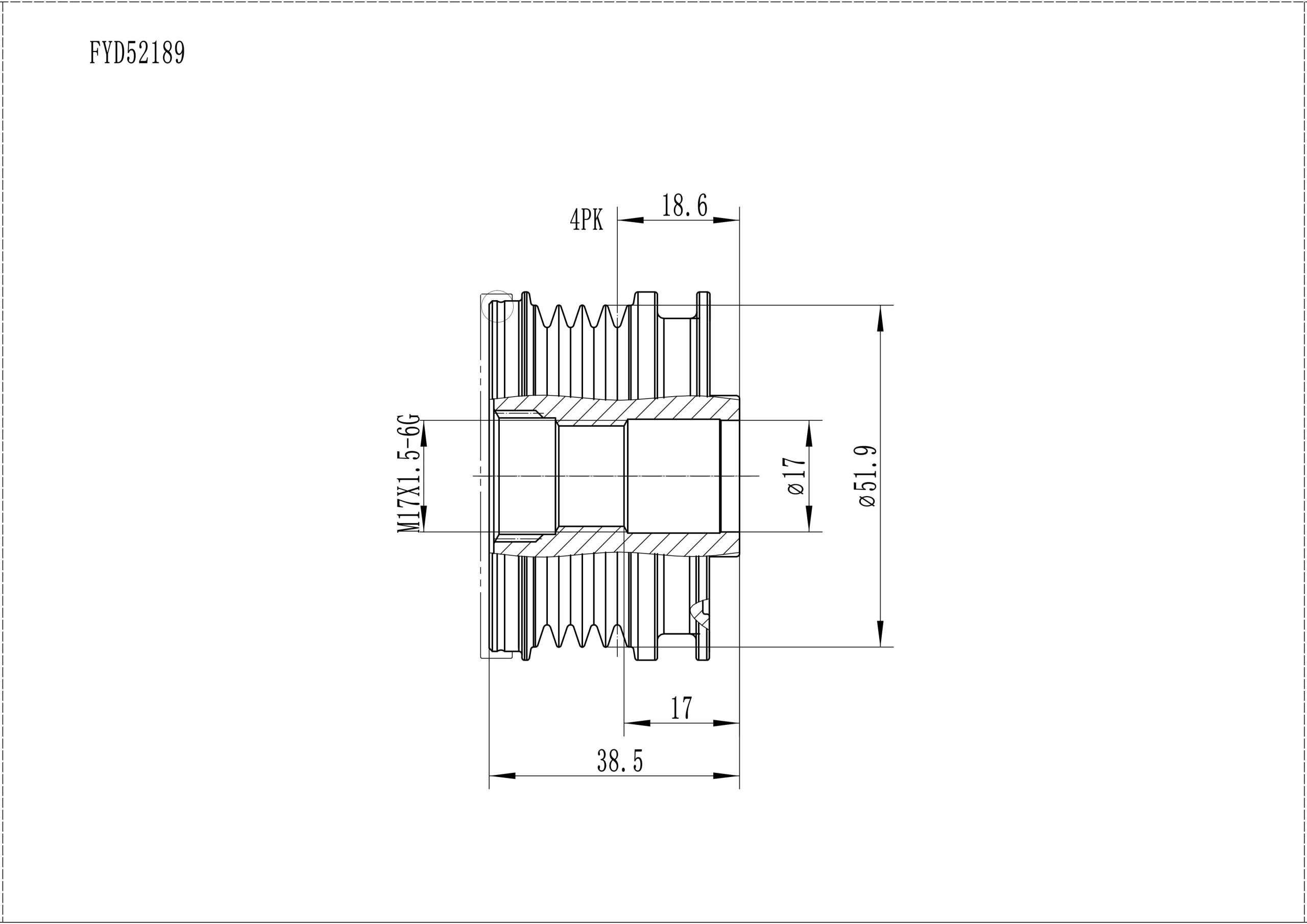 FYD52189 Overrunning Alternator Pulley