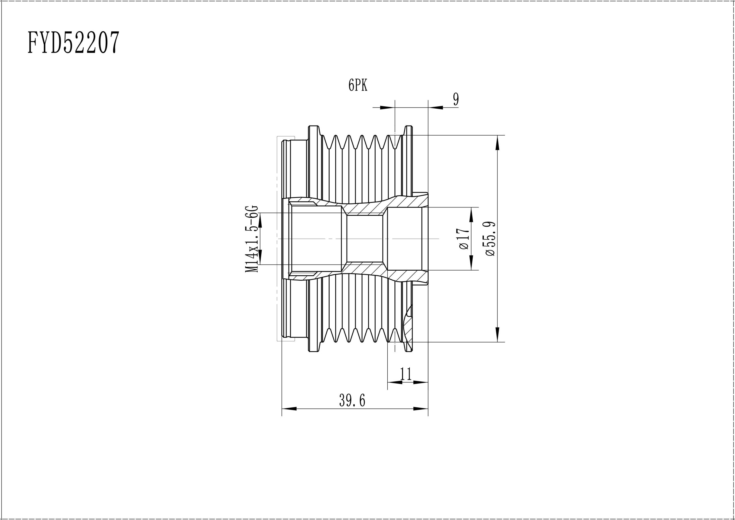 FYD52207 Overrunning Alternator Pulley