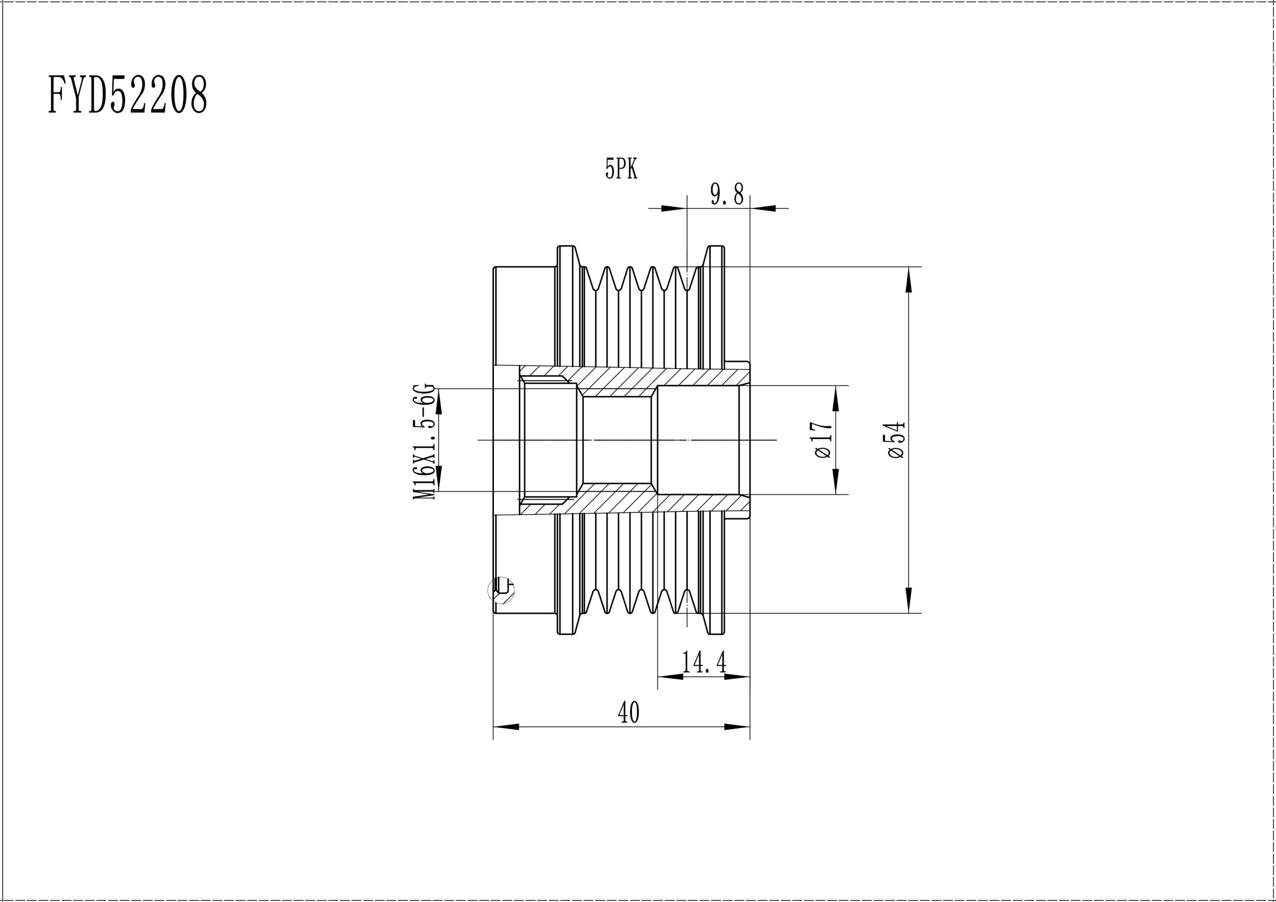 FYD52208 Overrunning Alternator Pulley